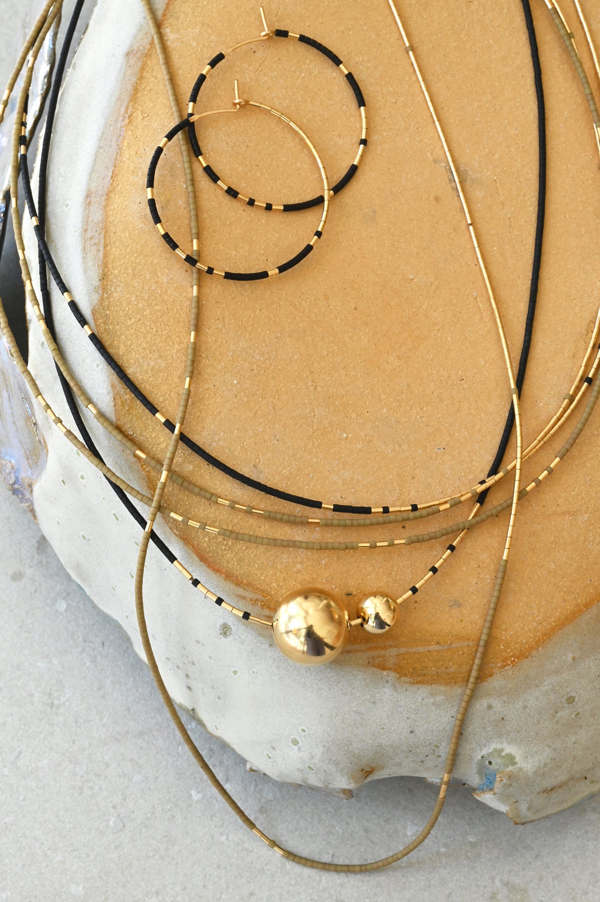 Selene Pieces in Ink and Meadow by Abacus Row Handmade Jewelry