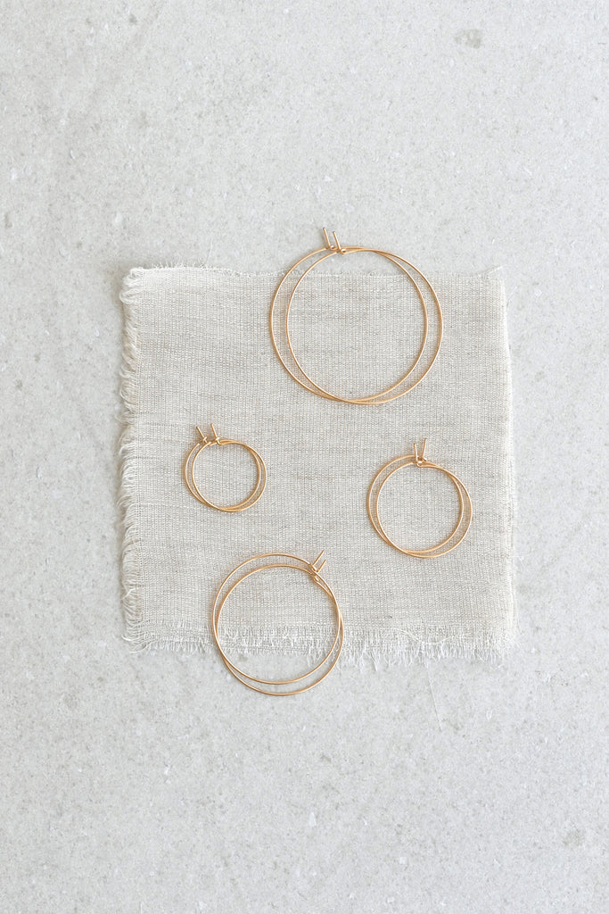 Simple Hoop Earrings styled at Abacus Row Handmade Jewelry