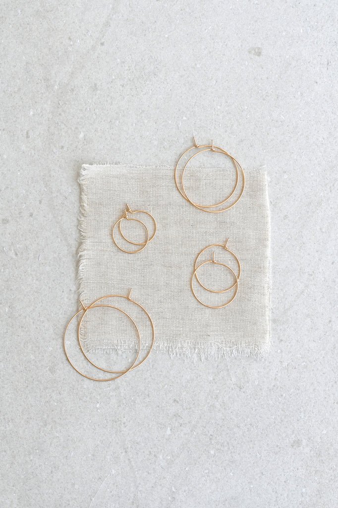 Basics Simple Hoops styled at Abacus Row Handmade Jewelry