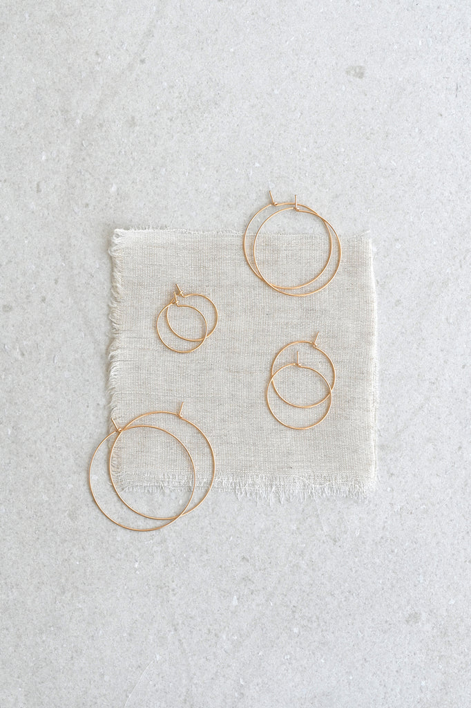 Basics Simple Hoops styled at Abacus Row Handmade Jewelry