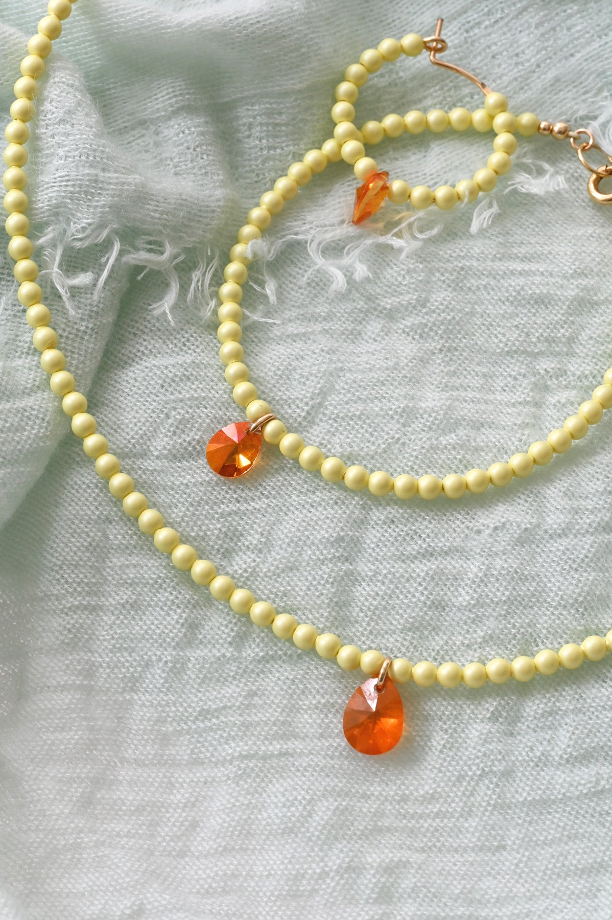 Sun Kissed Necklace Bracelet and Earrings by Abacus Row Handmade Jewelry