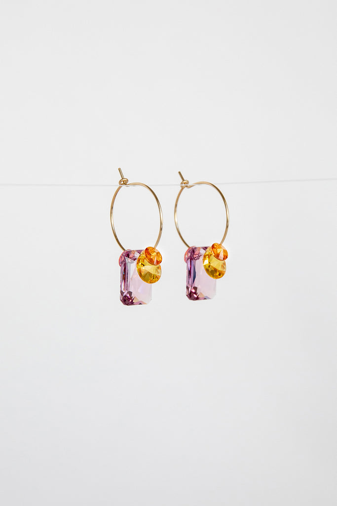 Sweet Pea Hoop Earrings No 13 in the Garden Collection at Abacus Row Handmade Jewelry