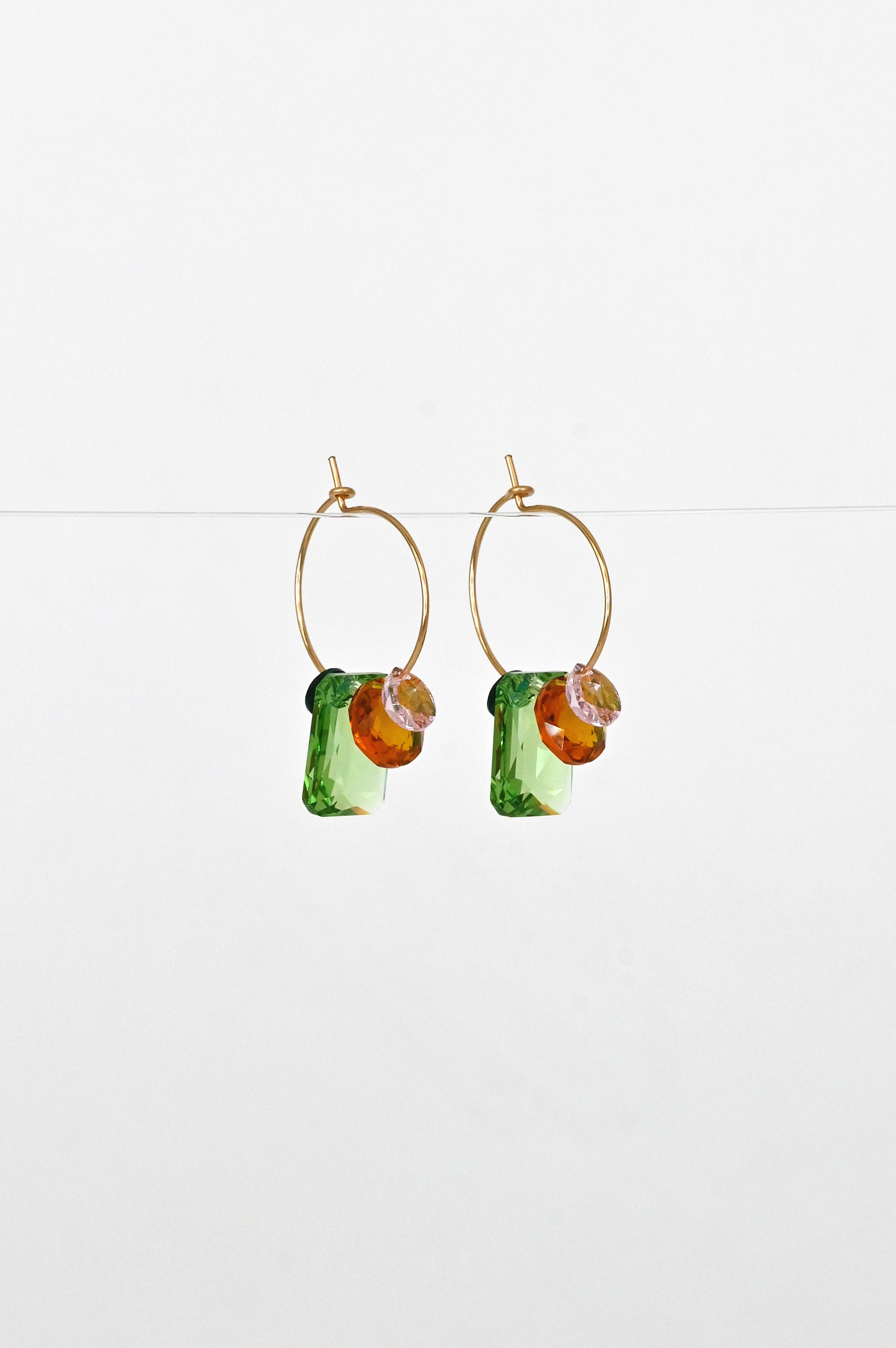 Angled View of the Sweet Pea Earrings No.33 at Abacus Row Handmade Jewelry