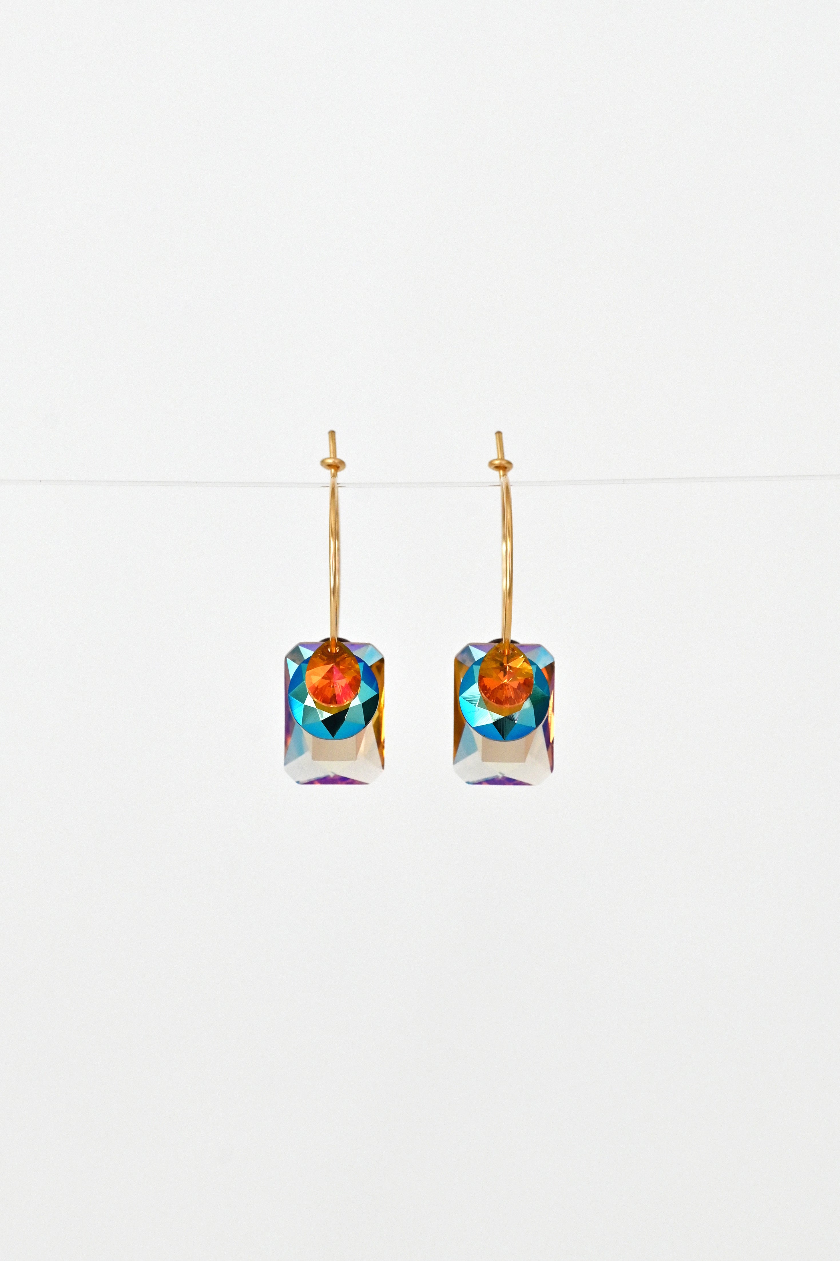 Sweet Pea Earrings No.34 front view by Abacus Row Handmade Jewelry