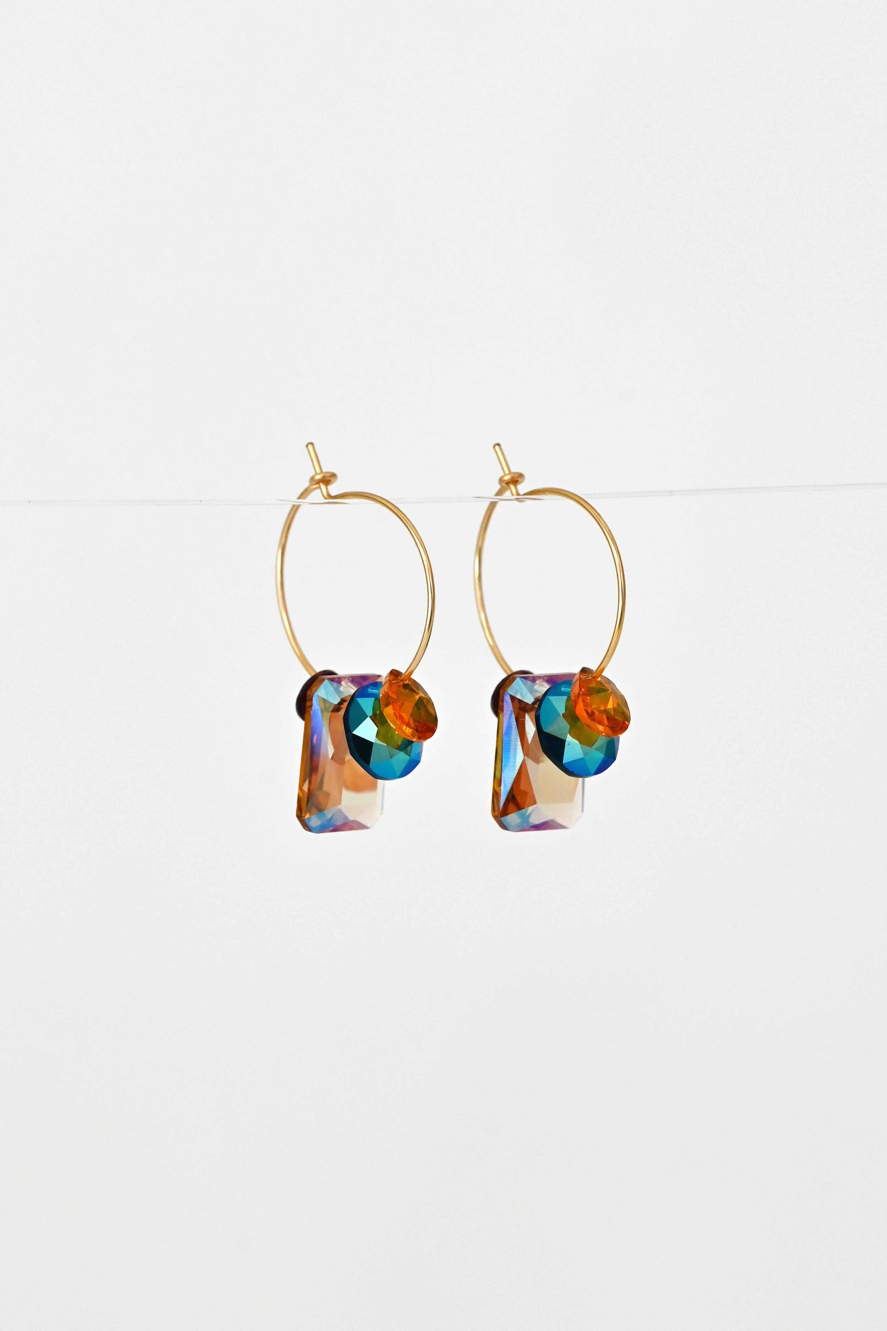 Sweet Pea Earrings No.34 side view by Abacus Row Handmade Jewelry