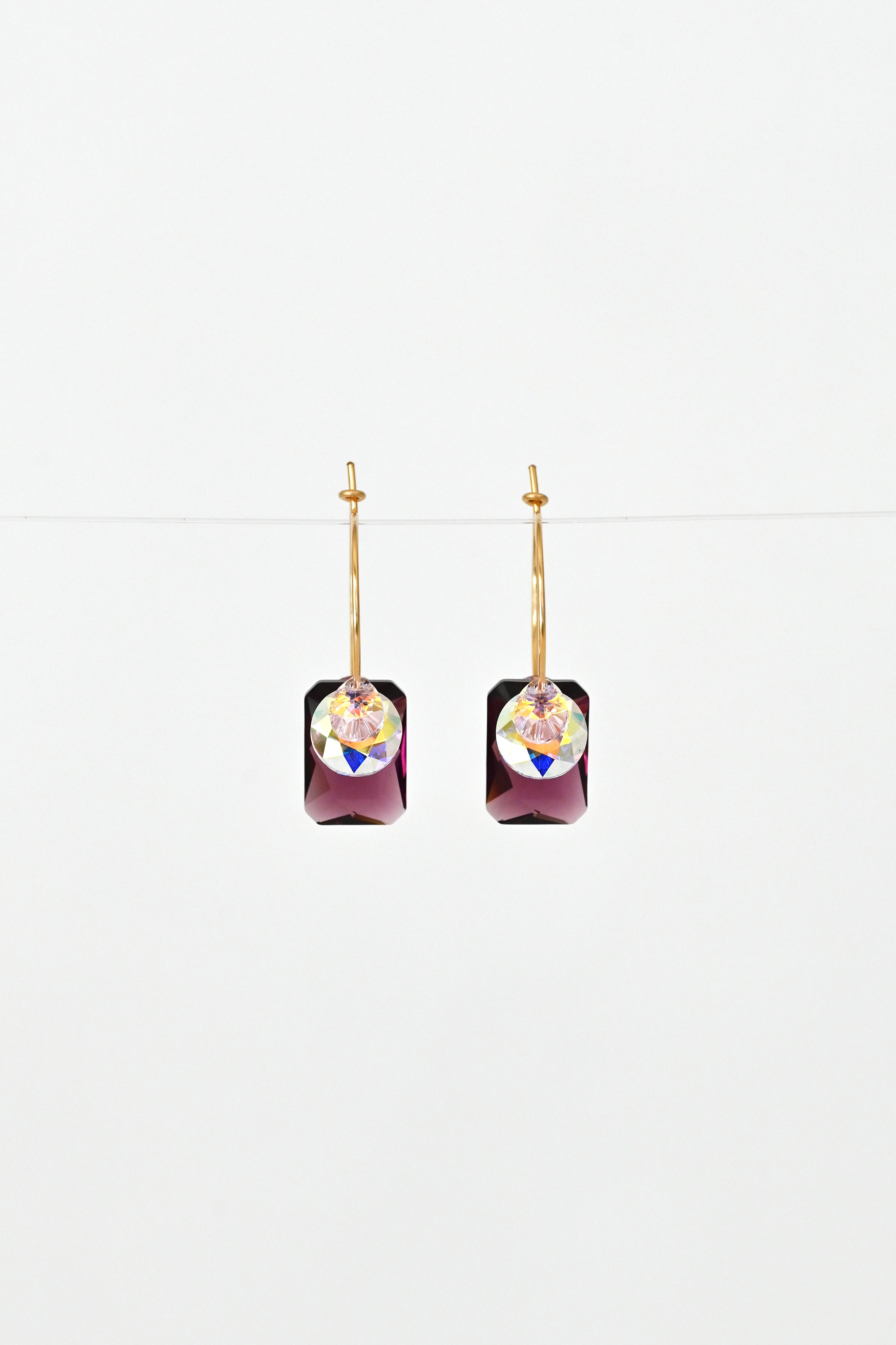 Sweet Pea Earrings No.35 front view by Abacus Row Handmade Jewelry