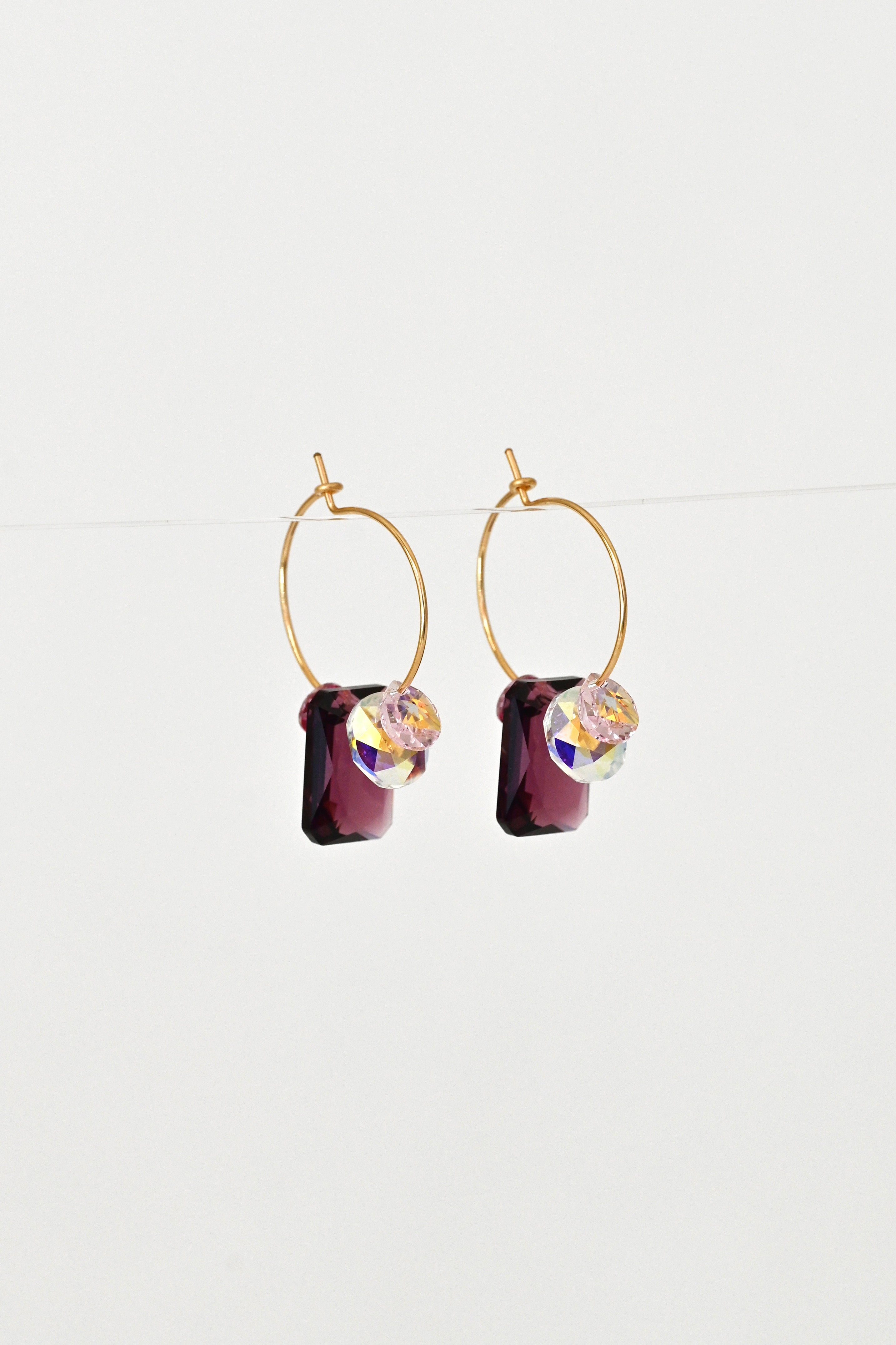 Sweet Pea Earrings No.35 side view by Abacus Row Handmade Jewelry