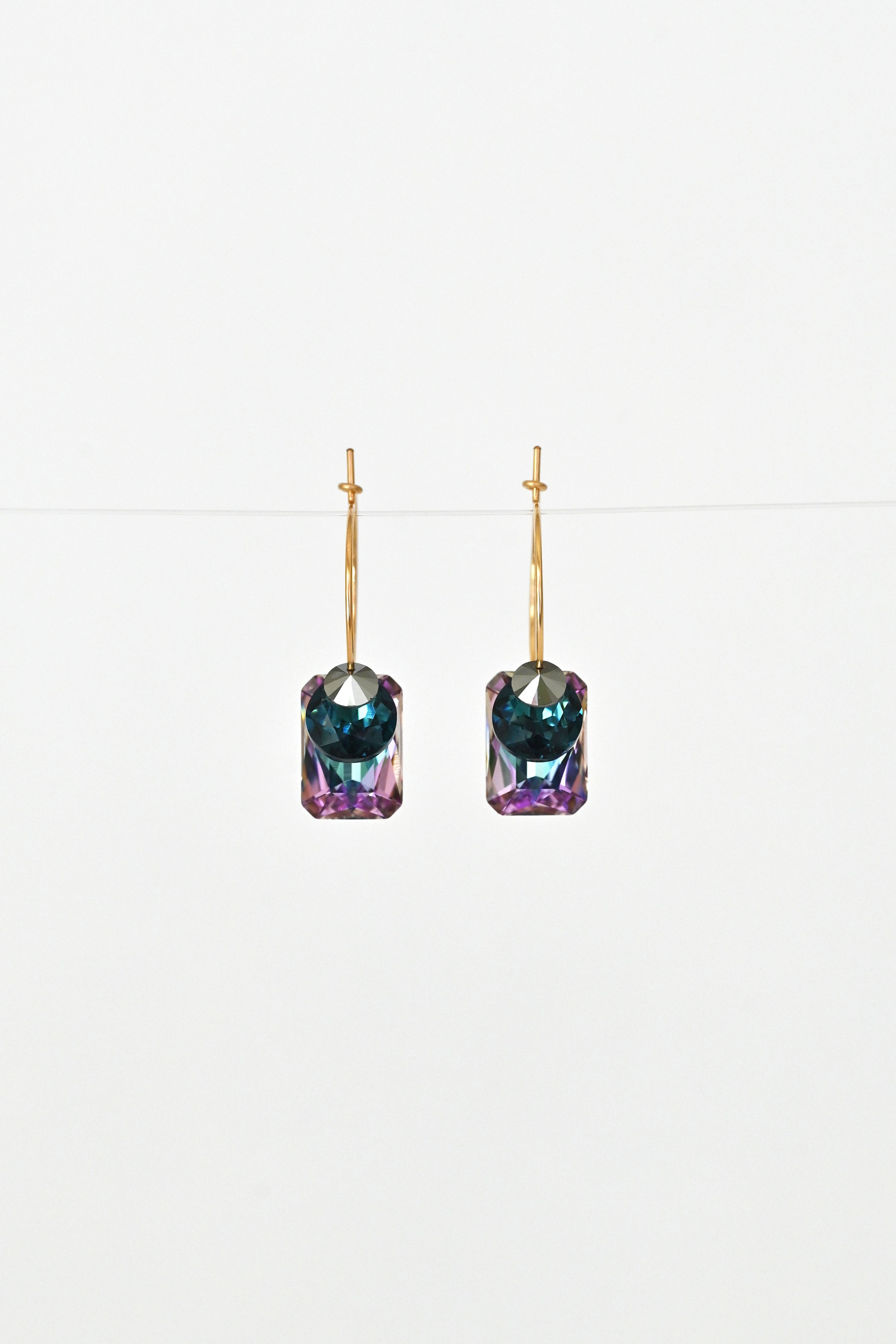 Sweet Pea Earrings No.37 front view by Abacus Row Handmade Jewelry