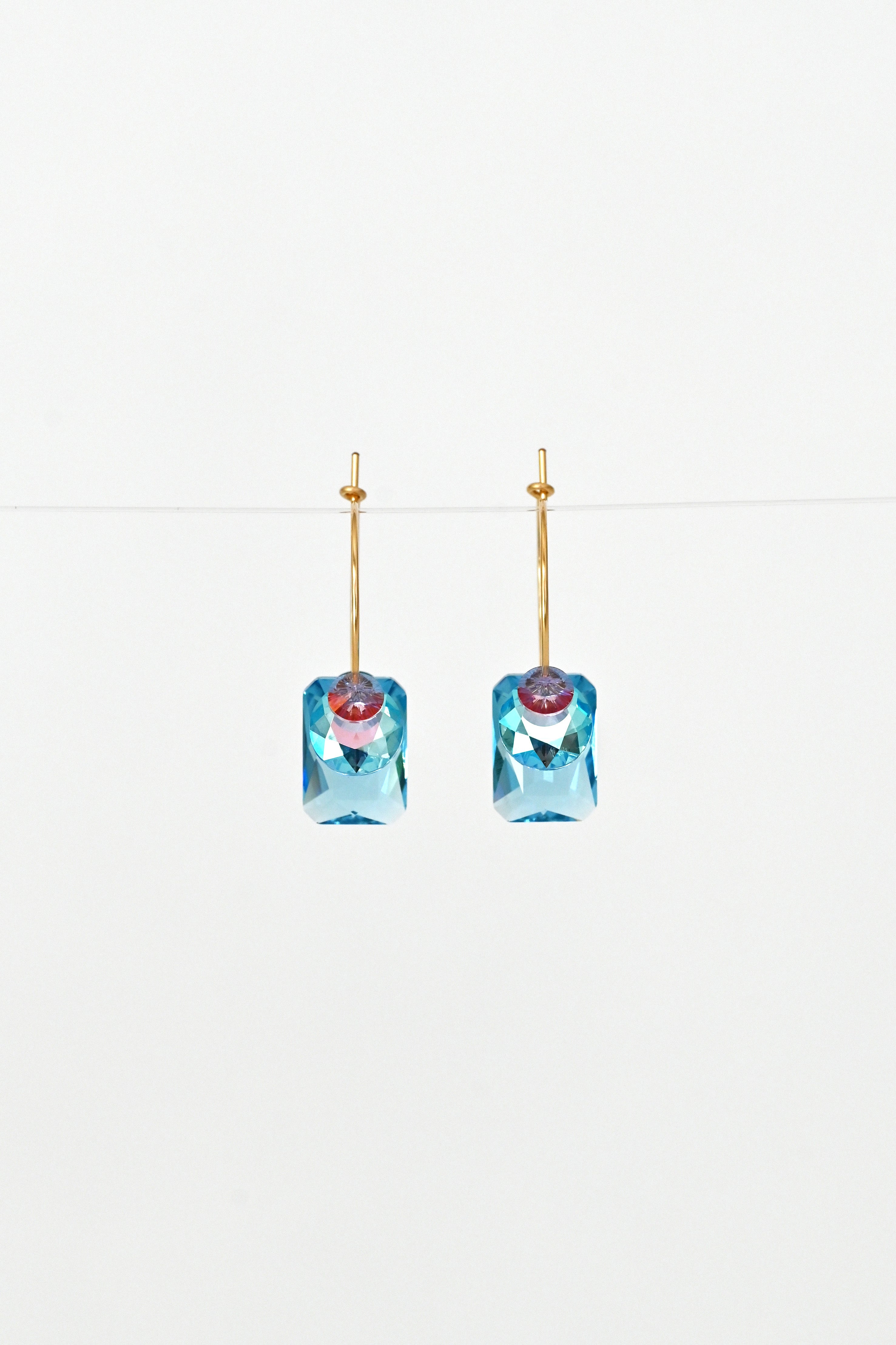 Front View of the Sweet Pea Earrings No.38 at Abacus Row Handmade Jewelry