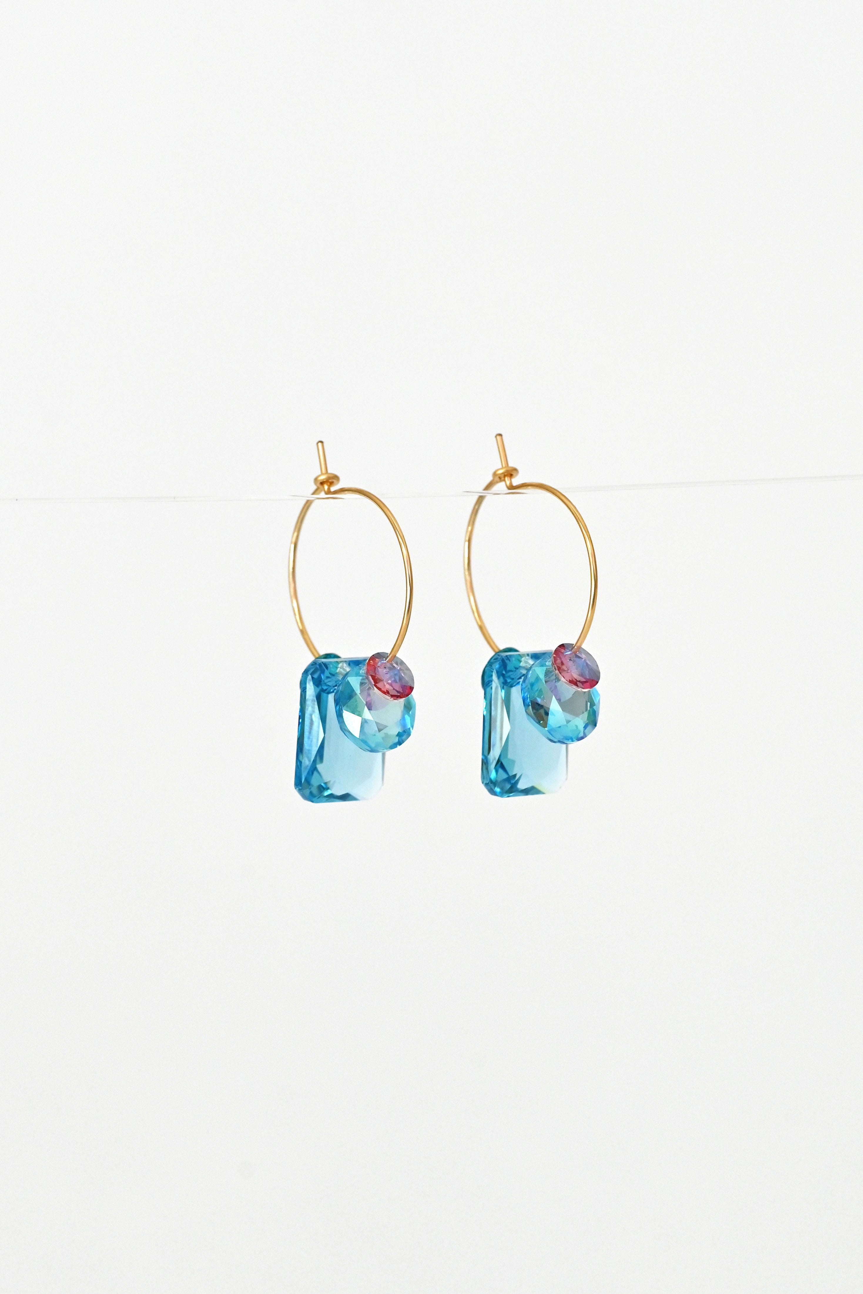 Angled View of the Sweet Pea Earrings No.38 at Abacus Row Handmade Jewelry
