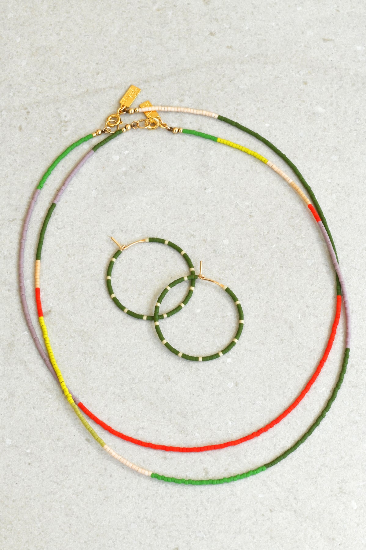 Mountain Voyage and Pyramid Necklaces with Dipsea Earrings at Abacus Row Handmade Jewelry