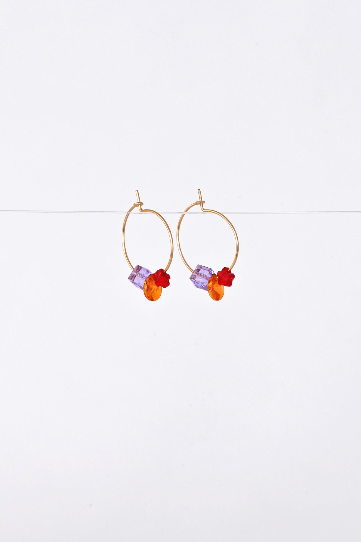 Side view Year of the Horse Fortune Earrings by Abacus Row Handmade Jewelry