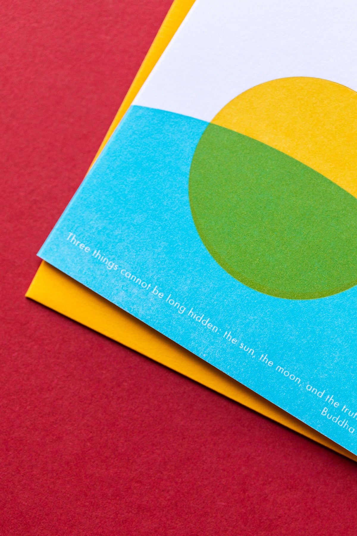 Detail of Here Comes the Sun, Moon & Truth Card by Aesthetic Union at Abacus Row