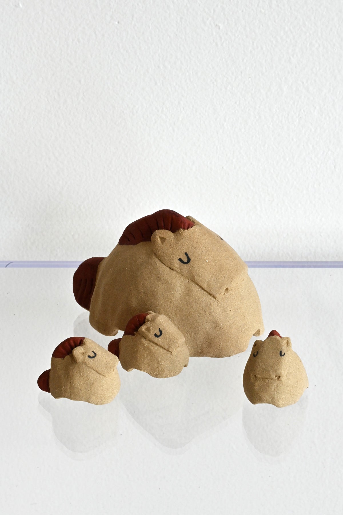 Horse with Baby Foals Sculpture by Alyson Iwamoto at Abacus Row Handmade Jewelry