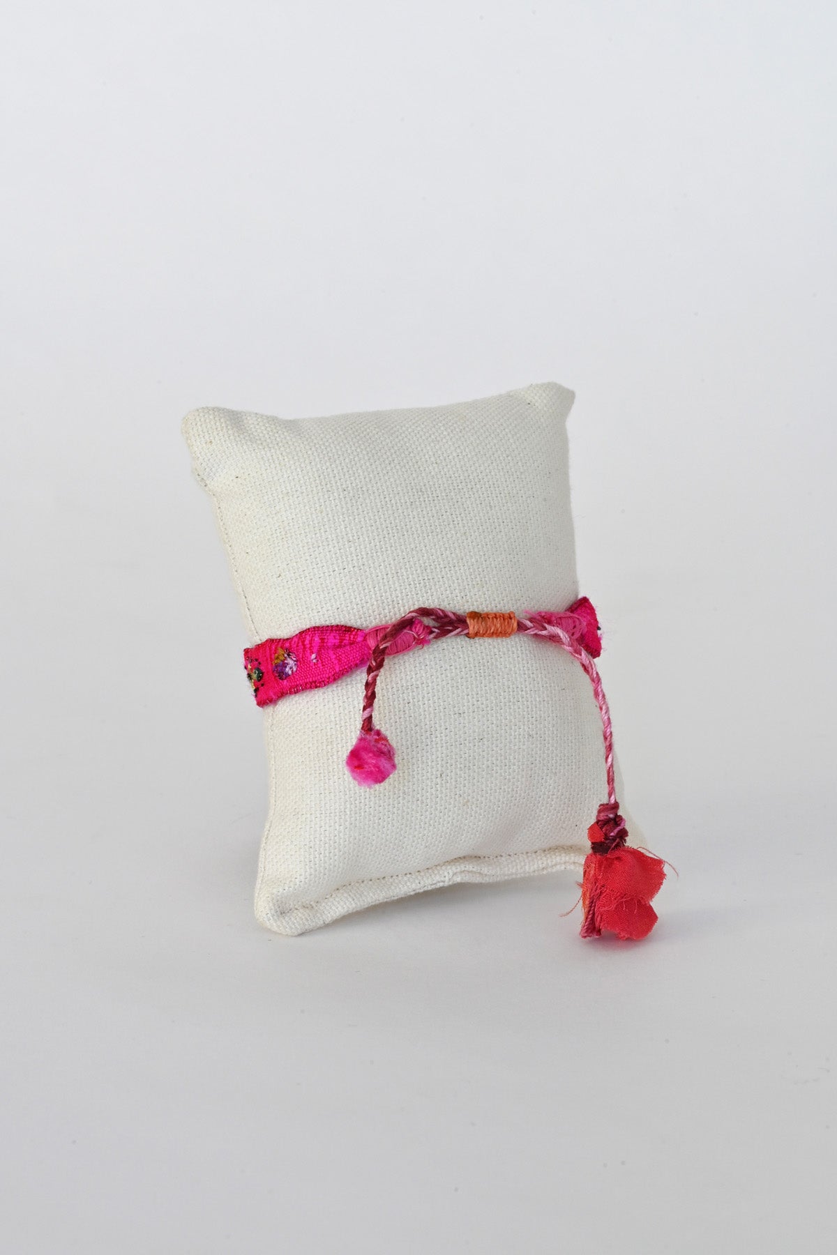 Back of Pink Embroidered Bracelet by Antomoon at Abacus Row Handmade Jewelry