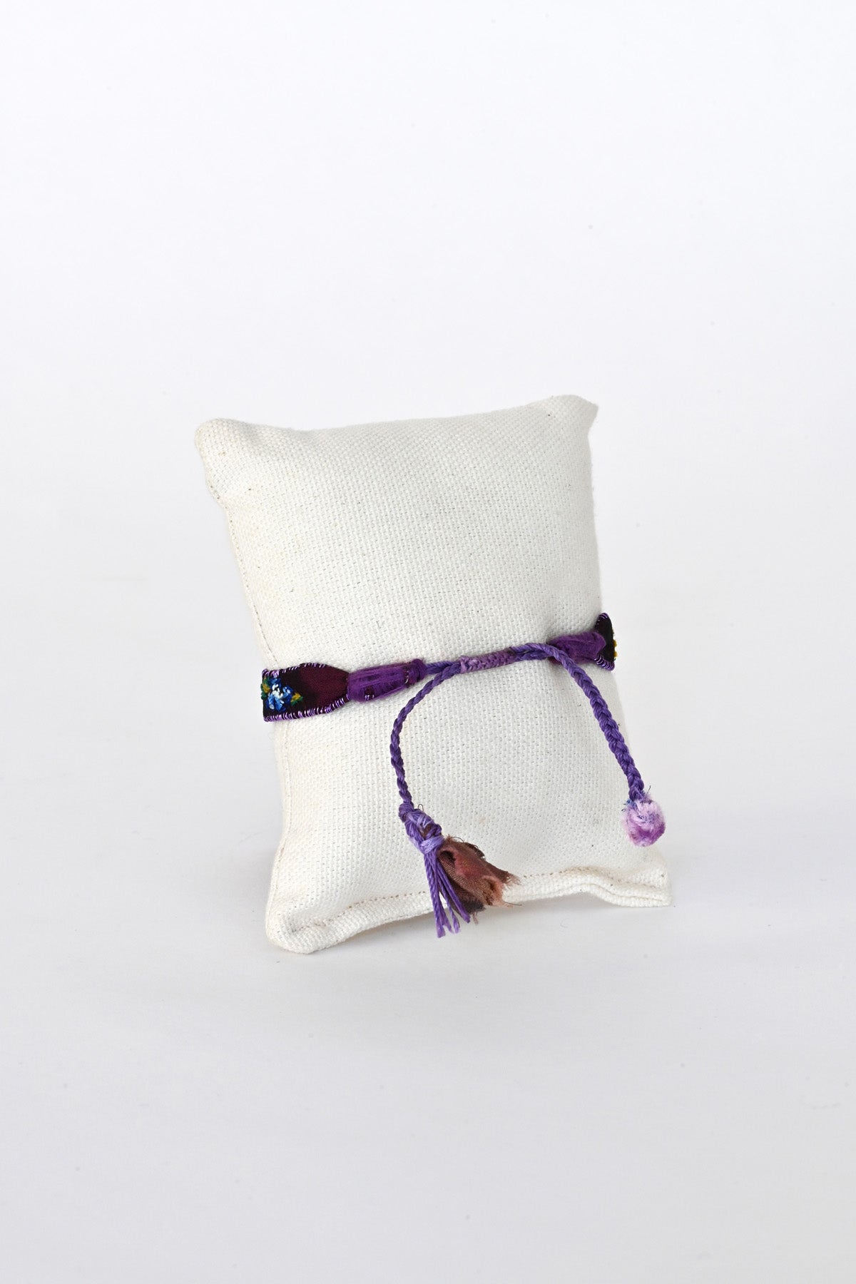 Back of Purple Embroidered Bracelet by Antomoon at Abacus Row Handmade Jewelry