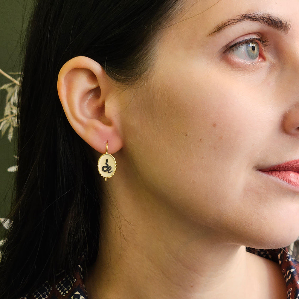Modeled Snake Victoria Earrings by Anzu at Abacus Row Handmade Jewelry