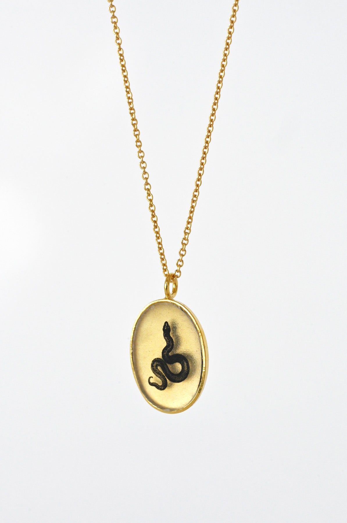 Oval Snake Necklace by Anzu at Abacus Row Handmade Jewelry