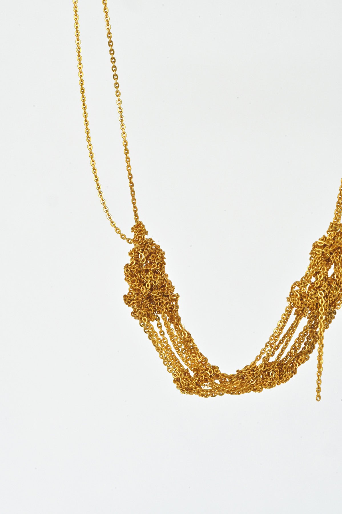 Gold Bare Frame Necklace detail by Arielle de Pinto at Abacus Row Handmade Jewelry