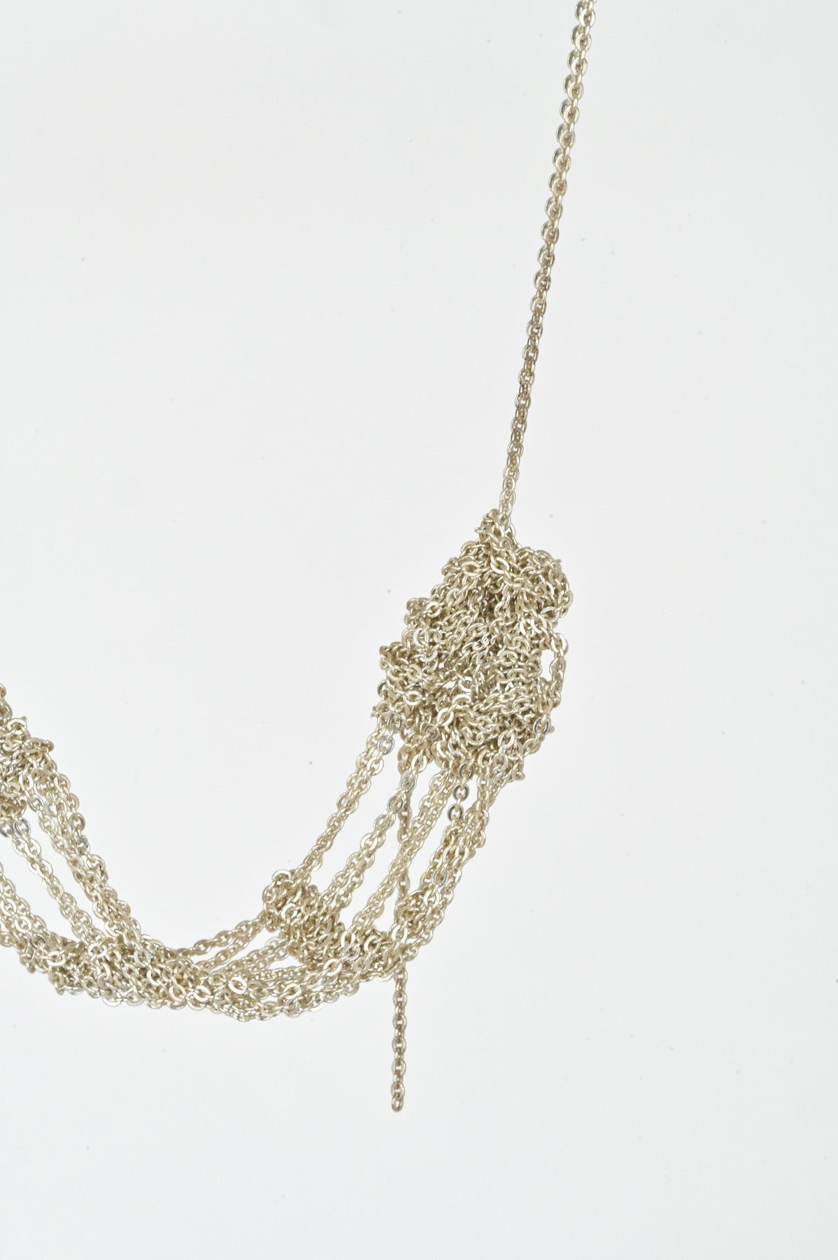 Silver Bare Frame Necklace detail by Arielle de Pinto at Abacus Row Handmade Jewelry