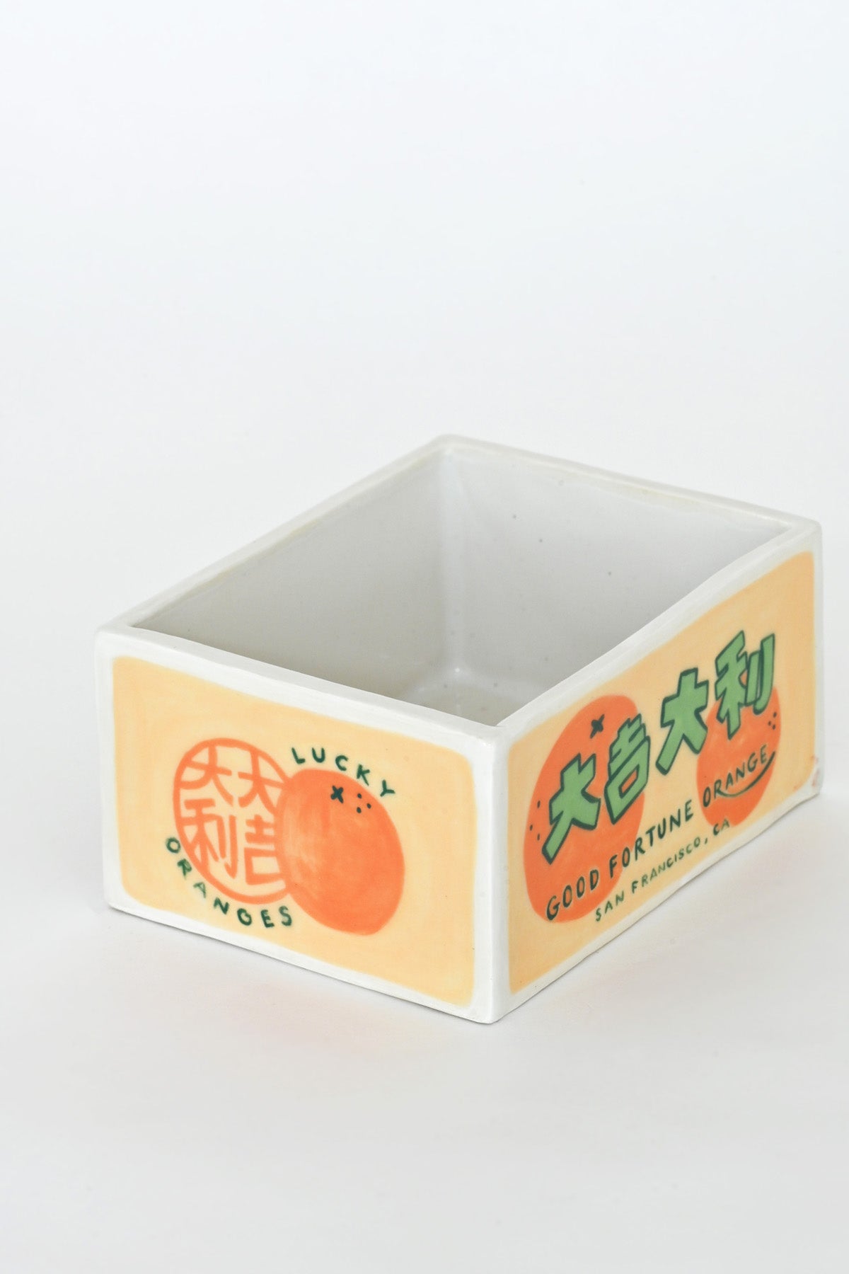 Good Fortune Orange Trinket Box by Caf Caf Ceramique at Abacus Row