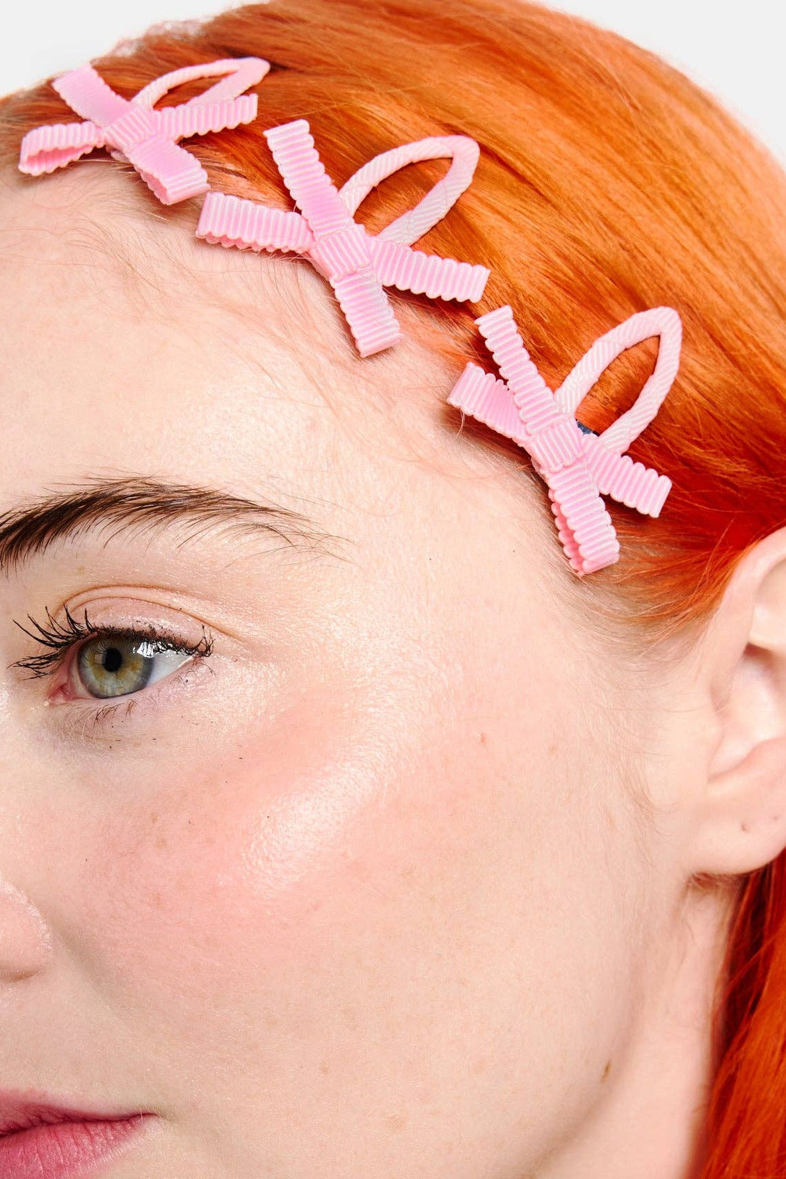 Styled Blush Bow Snap Clips by Chunks at Abacus Row Jewelry