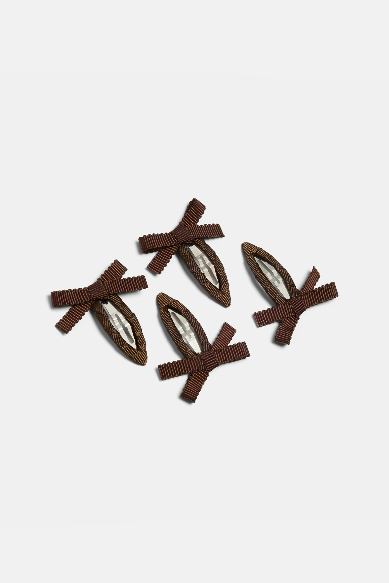 Chocolate Brown Bow Snap Clips by Chunks at Abacus Row Jewelry