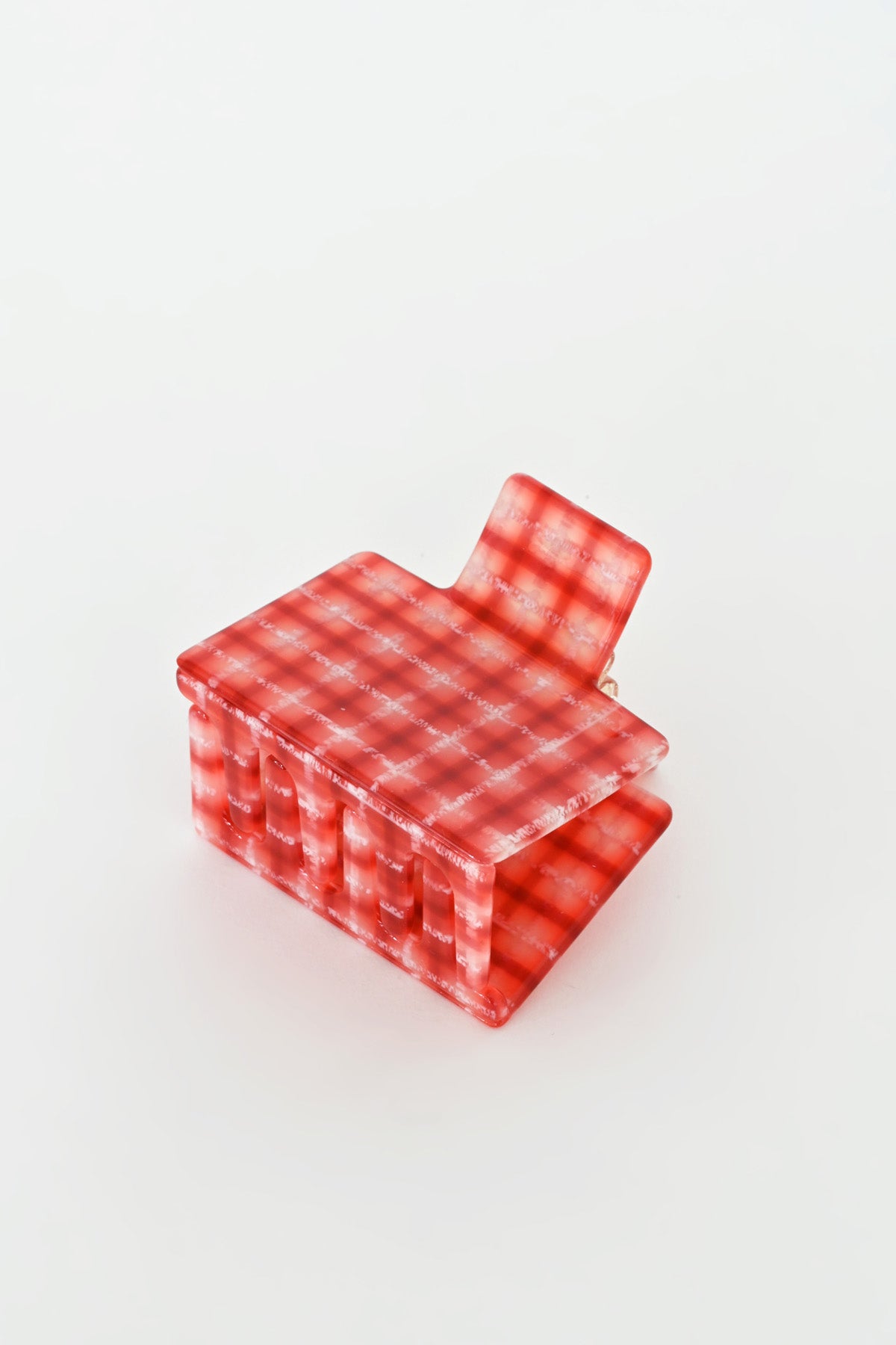 Midi Red Plaid Box Claw by Chunks at Abacus Row Jewelry
