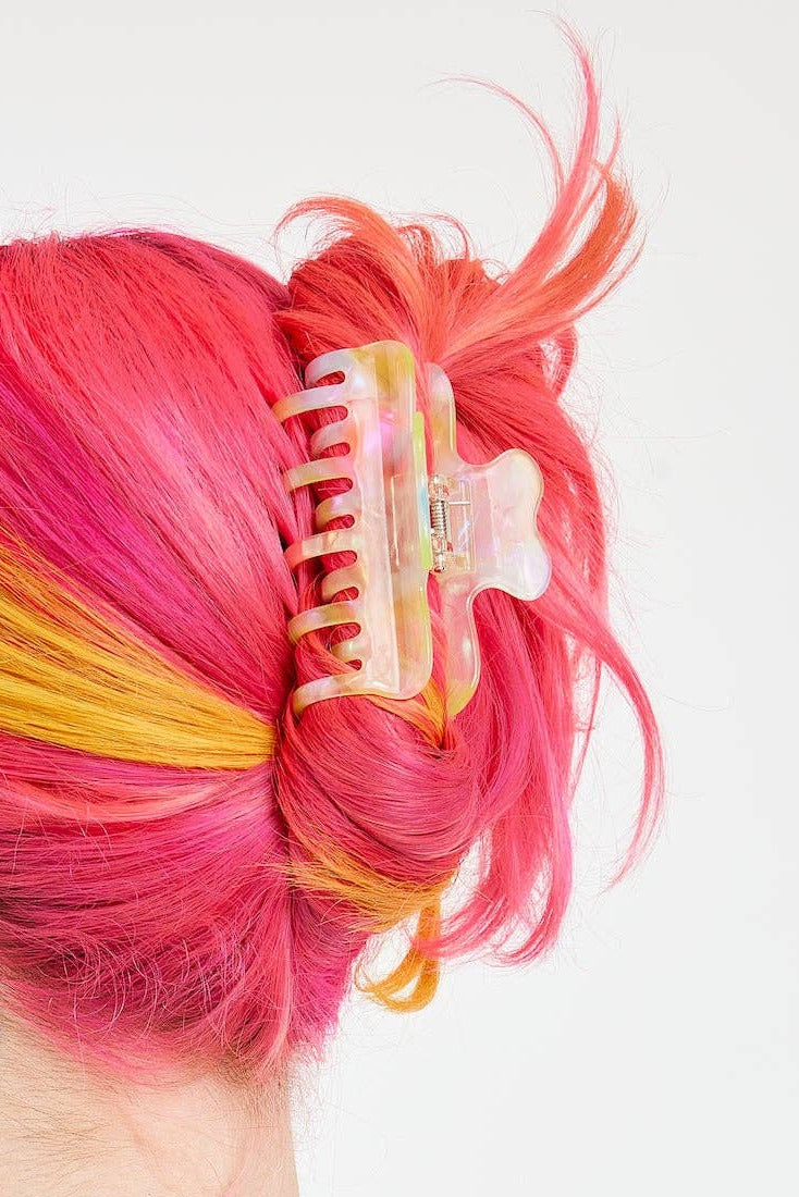Small Sherbet Jelly Jojo Claw in hair by Chunks at Abacus Row Handmade Jewelry