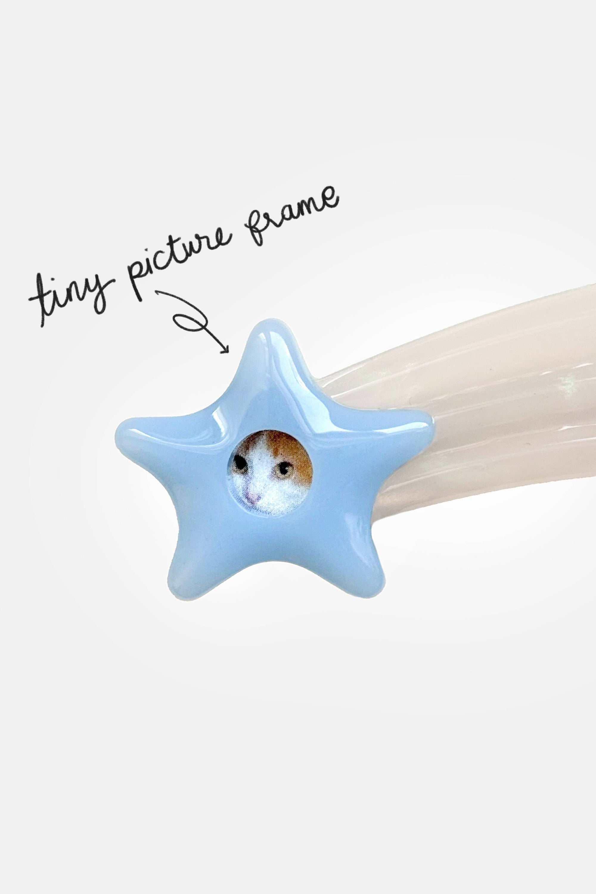 Detail of the Shooting Star Frame Allie Clips by Chunks at Abacus Row Jewelry