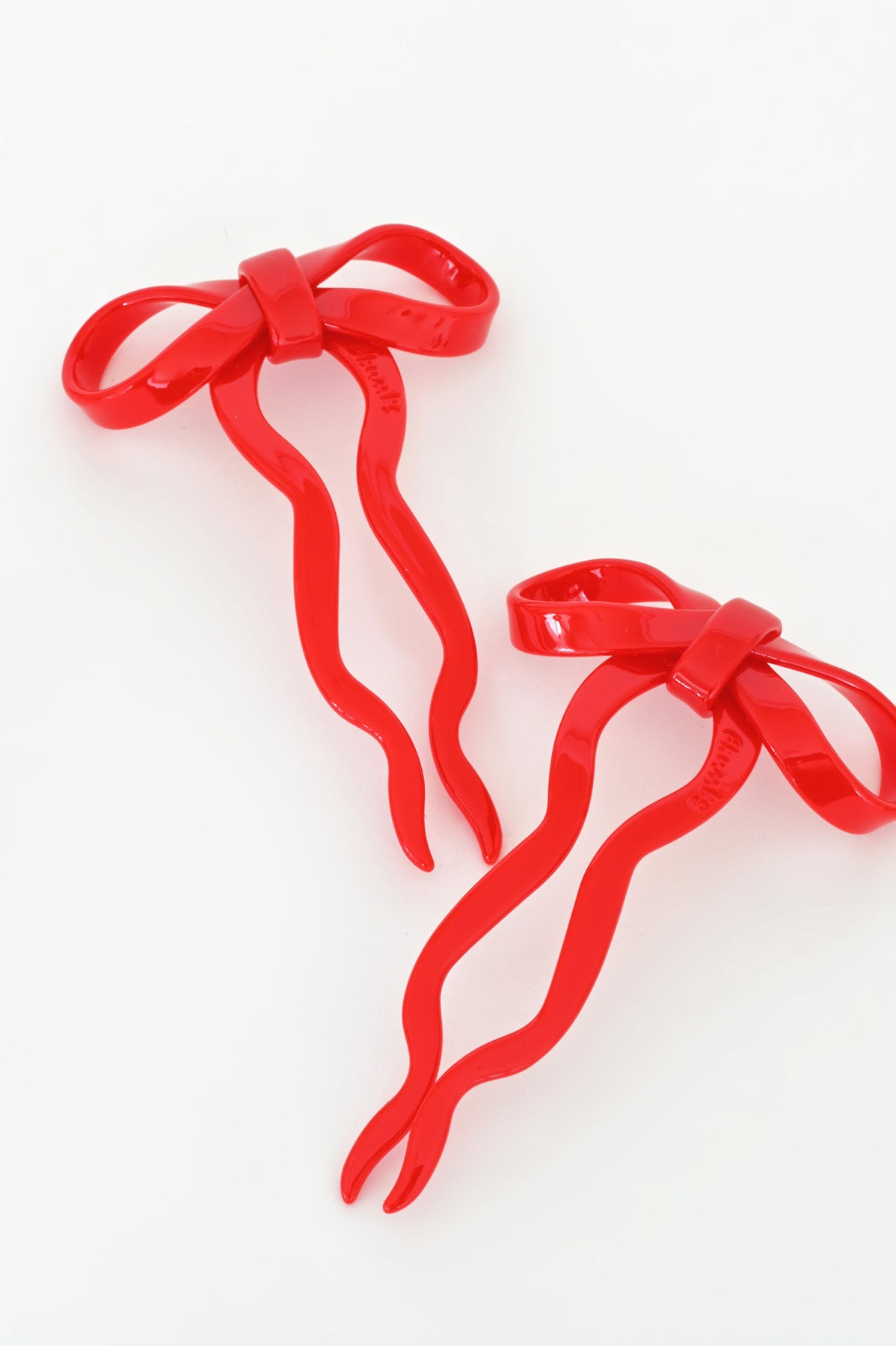Small Cherry Bow Hairpin by Chunks at Abacus Row Jewelry