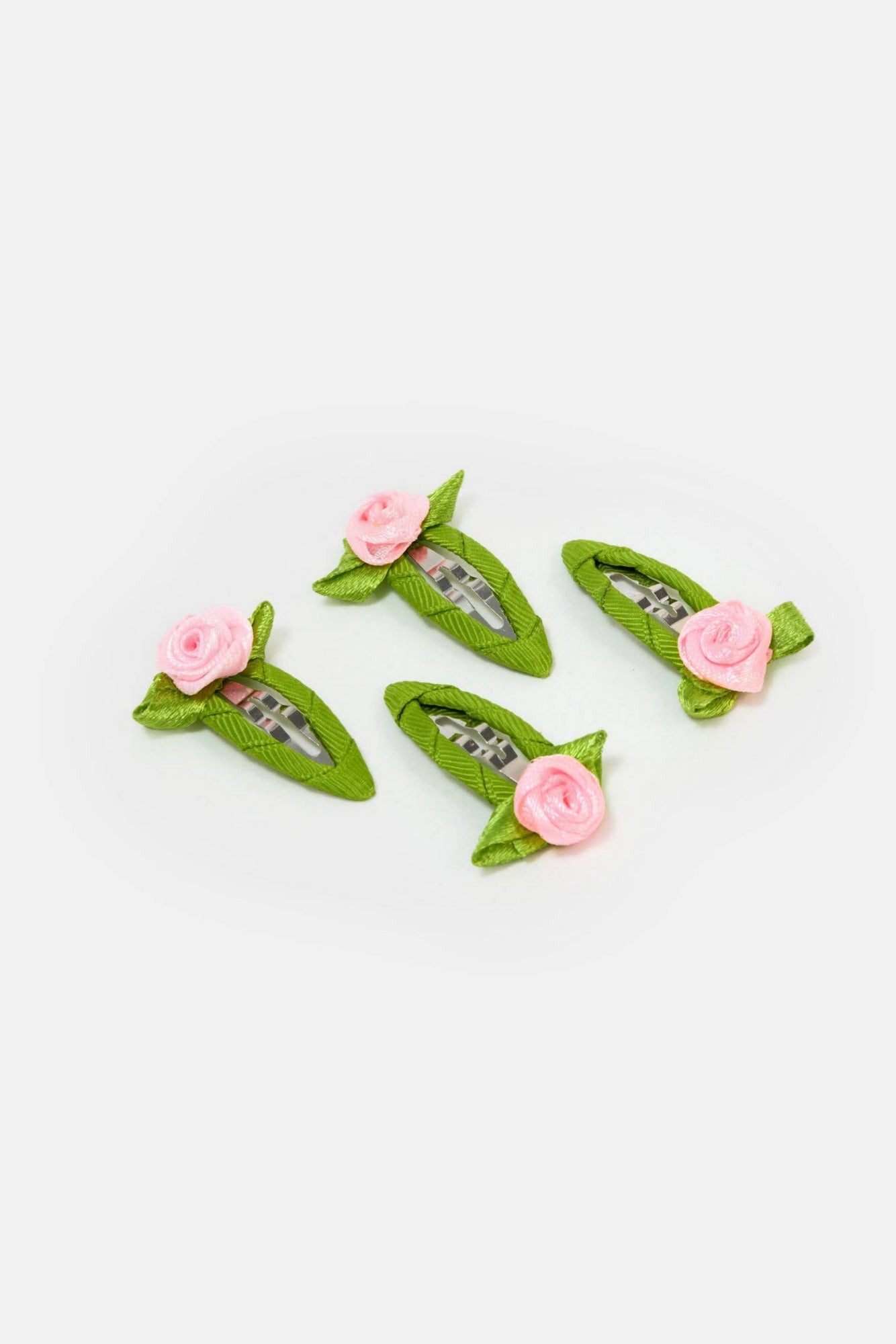 Blush Rosette Snap Clips by Chunks at Abacus Row Jewelry