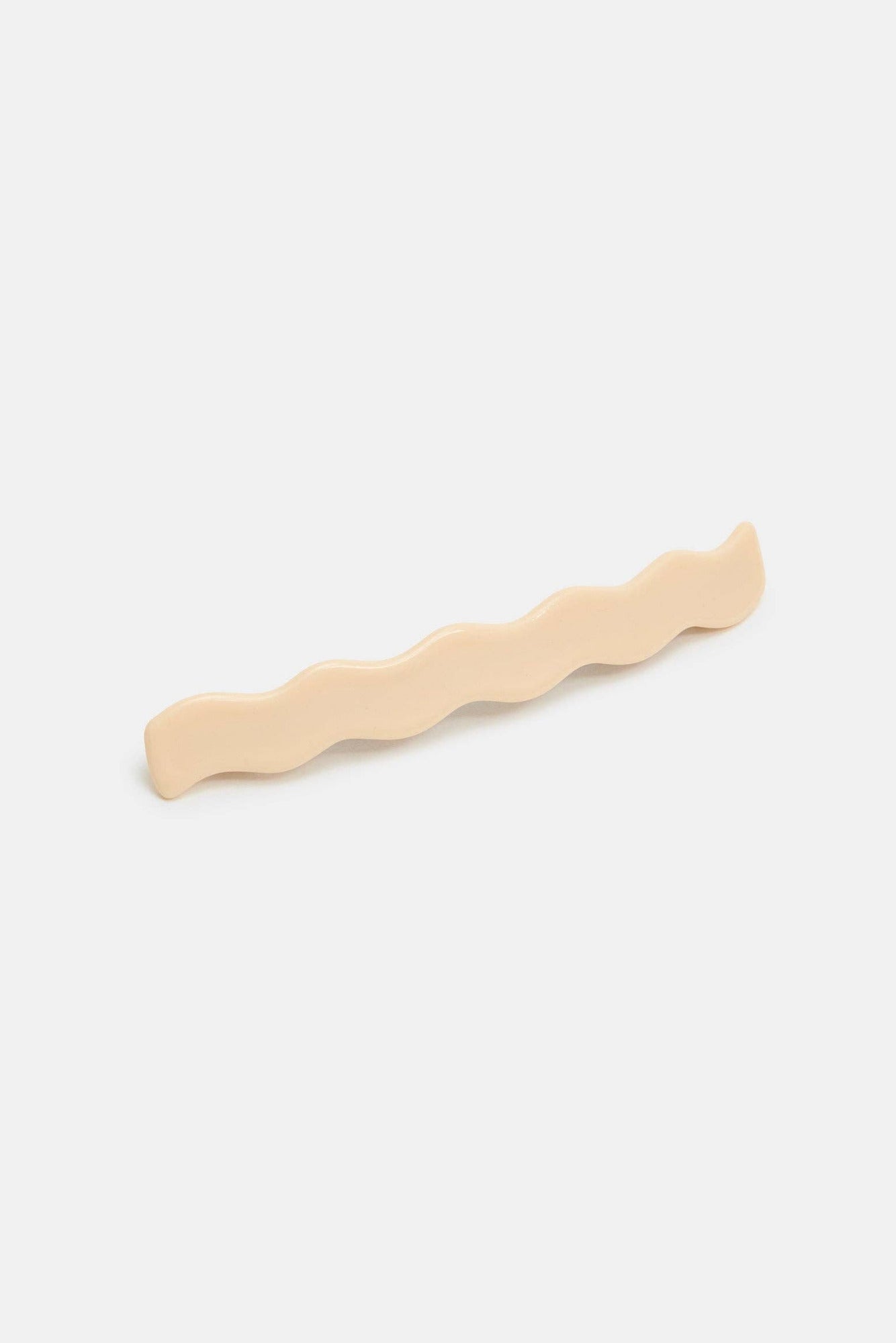 Cream White Skinny Wave Barrette by Chunks at Abacus Row Jewelry