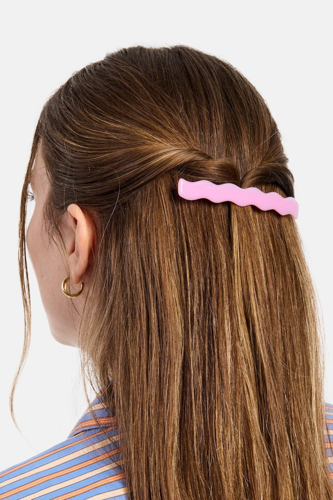 Styled Lilac Skinny Wave Barrette by Chunks at Abacus Row Jewelry