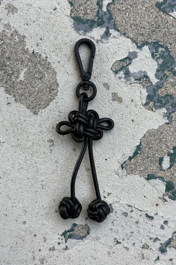 Black Leather Knot Good Luck Charm by Clau at Abacus Row Handmade Jewelry