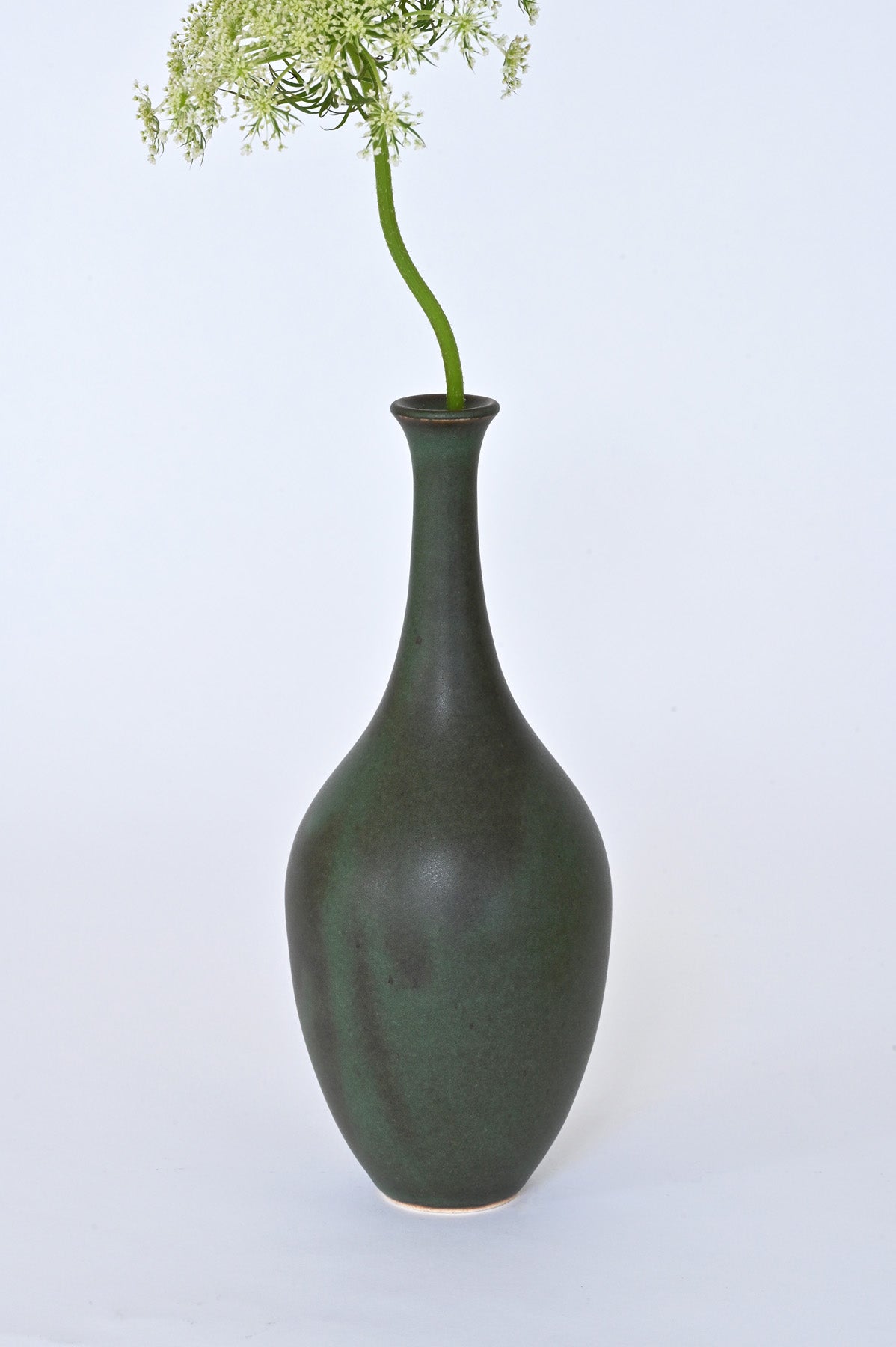 Green Vessel No. 45 with flower by Dana Chieco at Abacus Row Handmade Jewelry