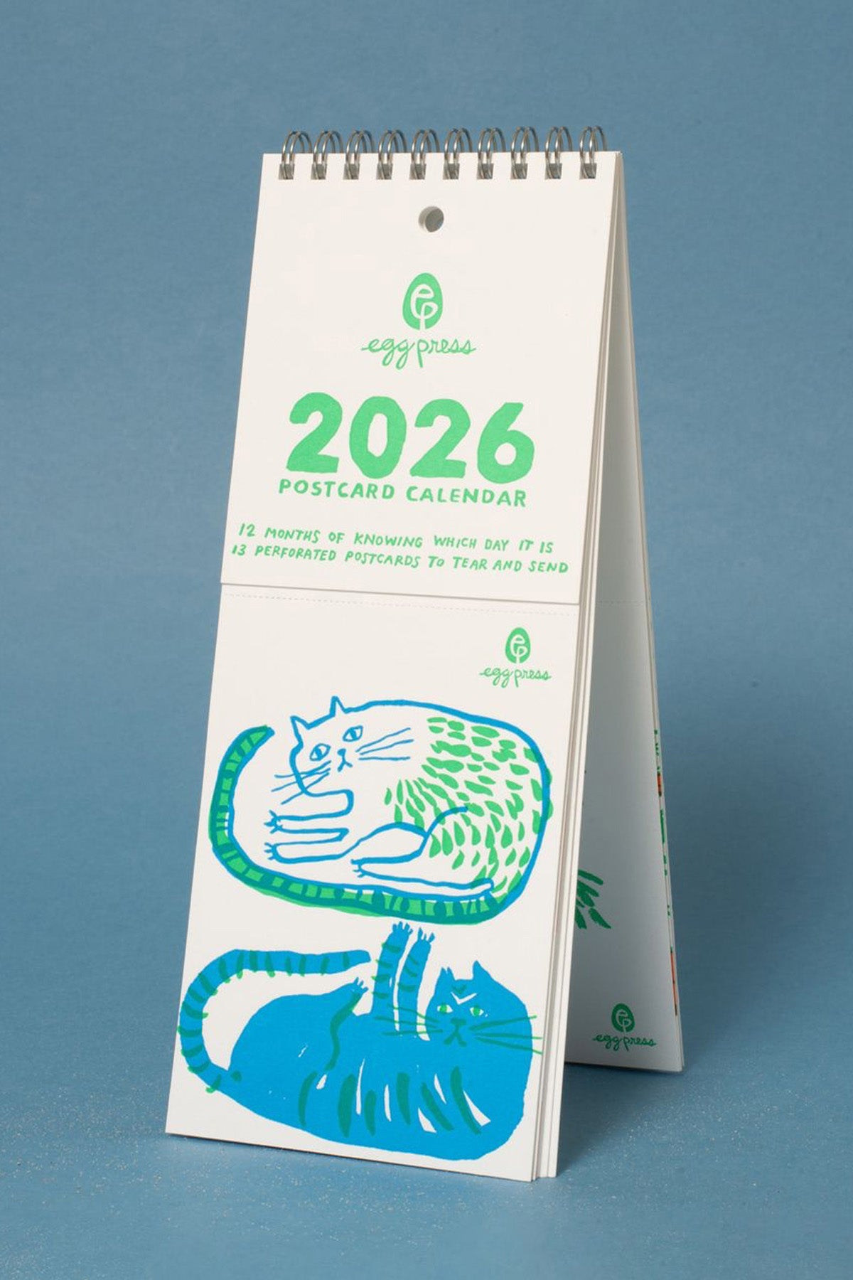 2026 Postcard Wall Calendar front by Egg Press MFG at Abacus Row Handmade Jewelry