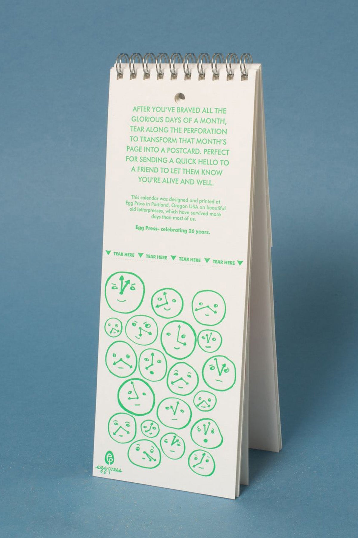 2026 Postcard Wall Calendar instructions by Egg Press MFG at Abacus Row Handmade Jewelry
