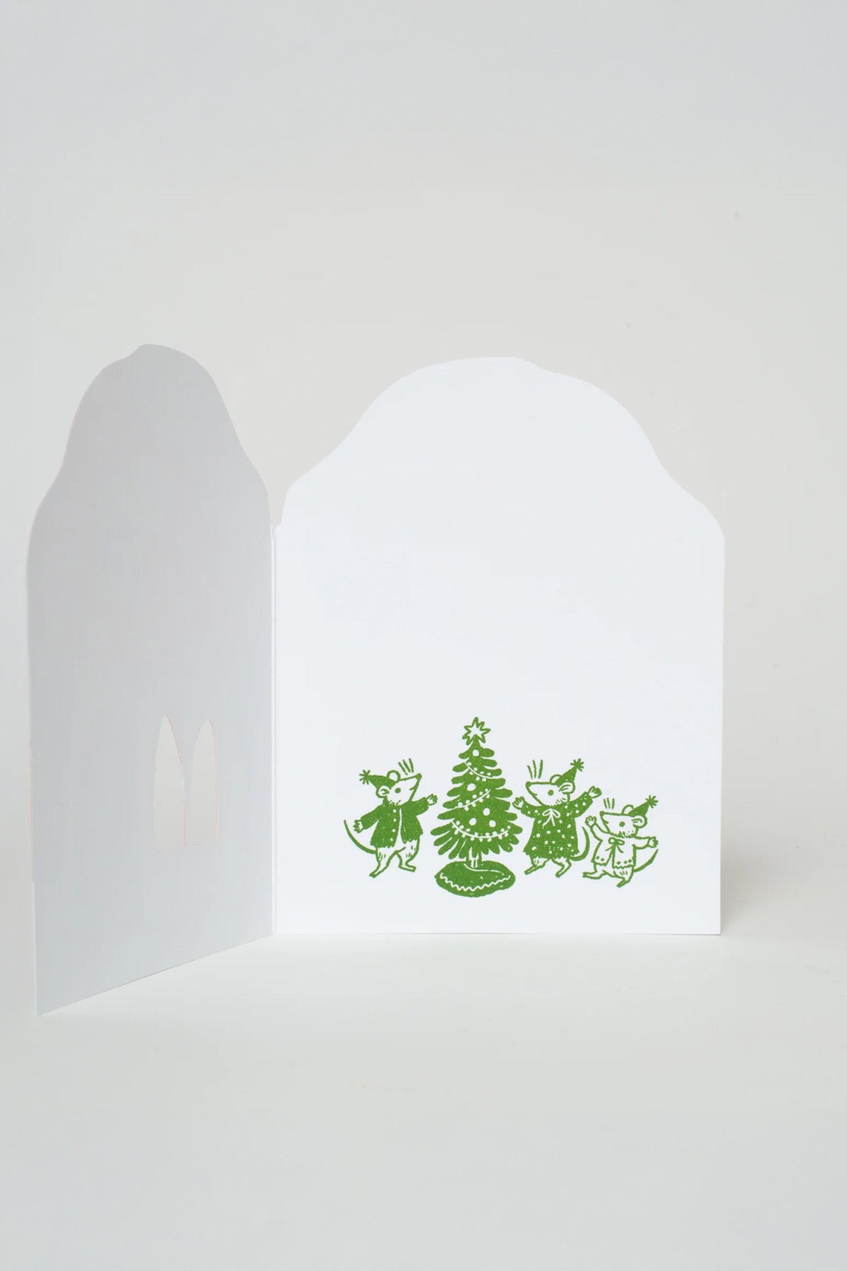 Merry Mushroom House Holiday Card inside by Egg Press MFG at Abacus Row Jewelry
