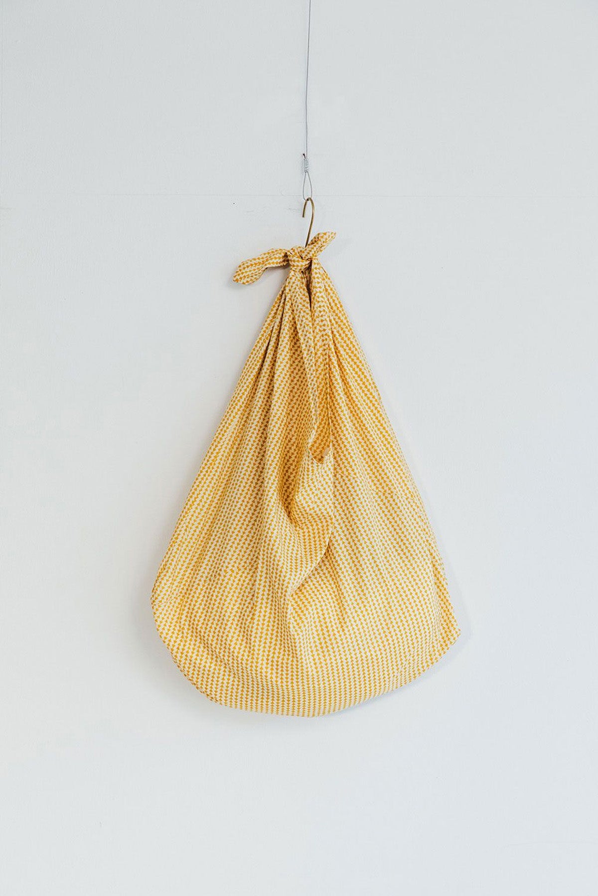 Hanging Large Azuma Bag with Yellow Arrows by Fog Linen at Abacus Row