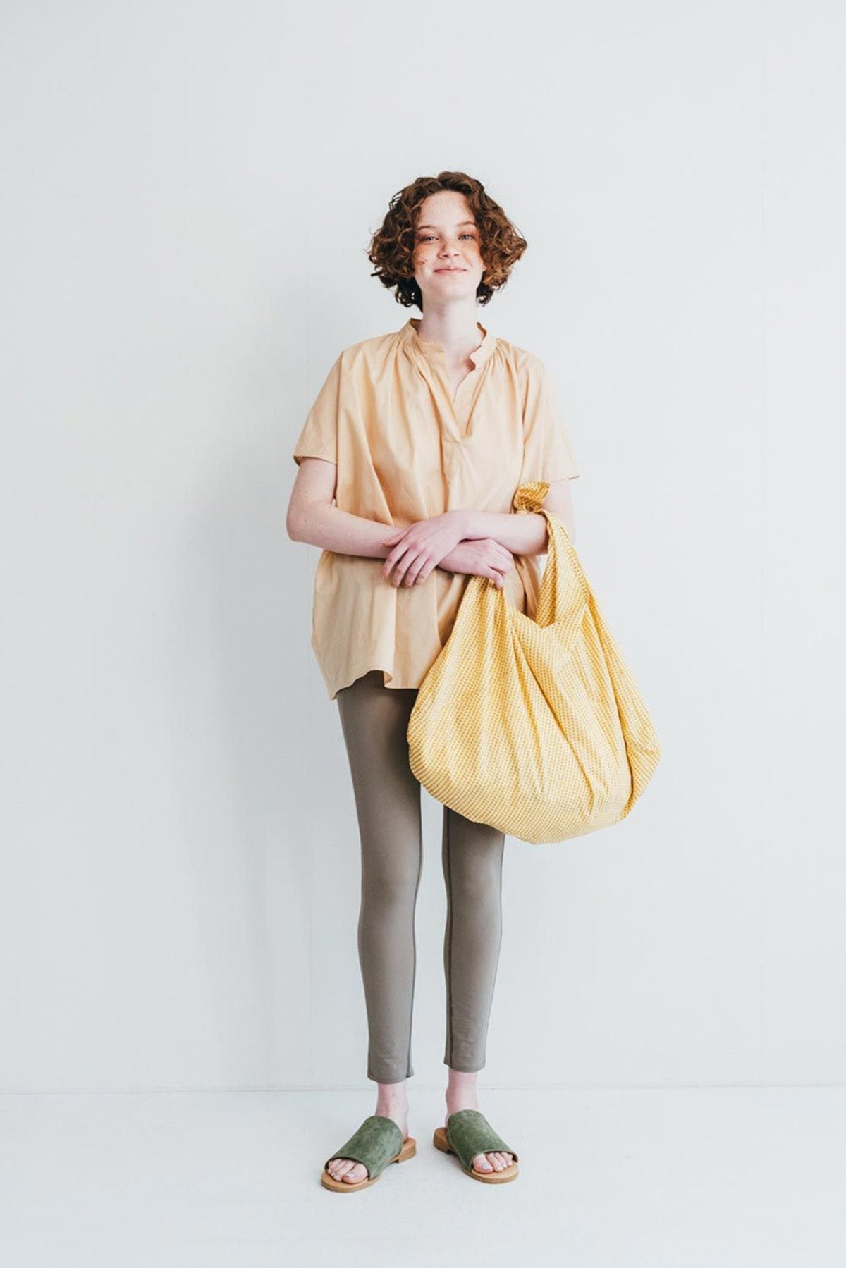Large Azuma Bag with Yellow Arrows by Fog Linen at Abacus Row