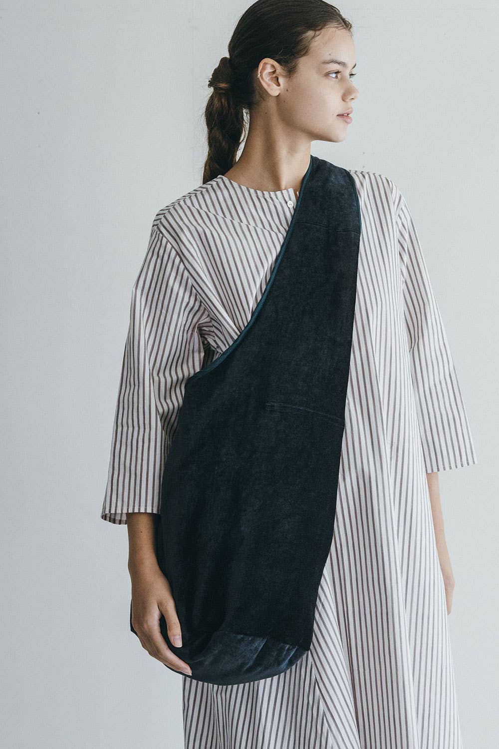 Crossover Antique Black Saachi Bag by Fog Linen at Abacus Row