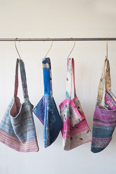 Hung Kantha Shoulder Bags by Fog Linen at Abacus Row