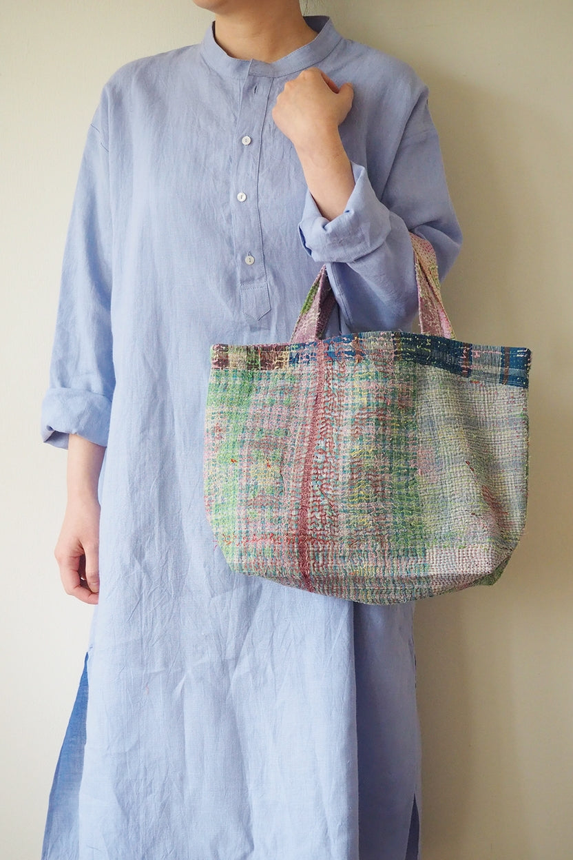 Modeled Kabir Tote Bag by Fog Linen at Abacus Row