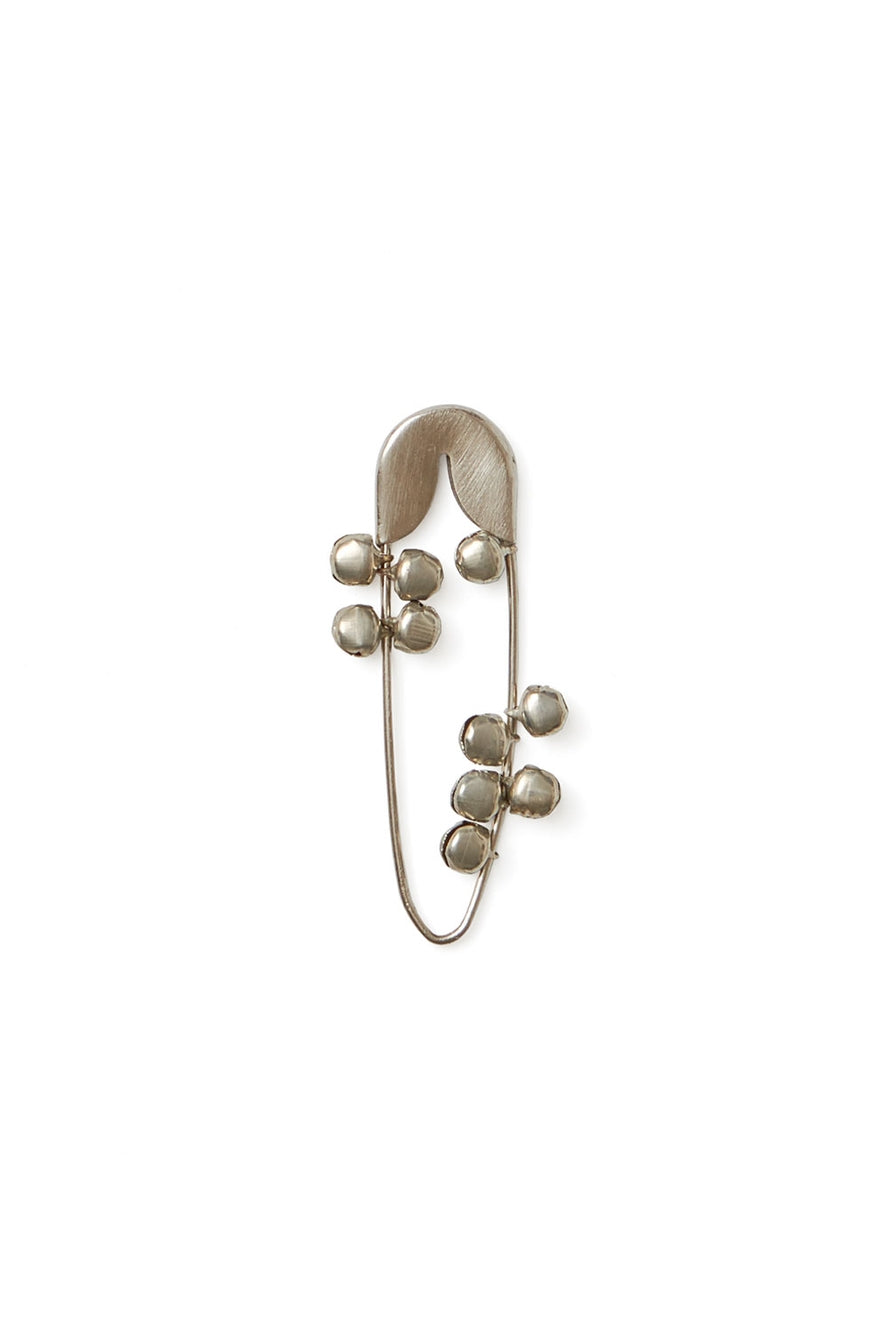 Small Silver Safety Pin with Bells by Fog Linen at Abacus Row