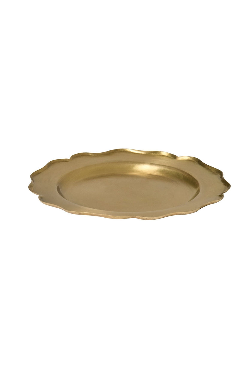 Medium Brass Decorative Tray by Fog Linen at Abacus Row