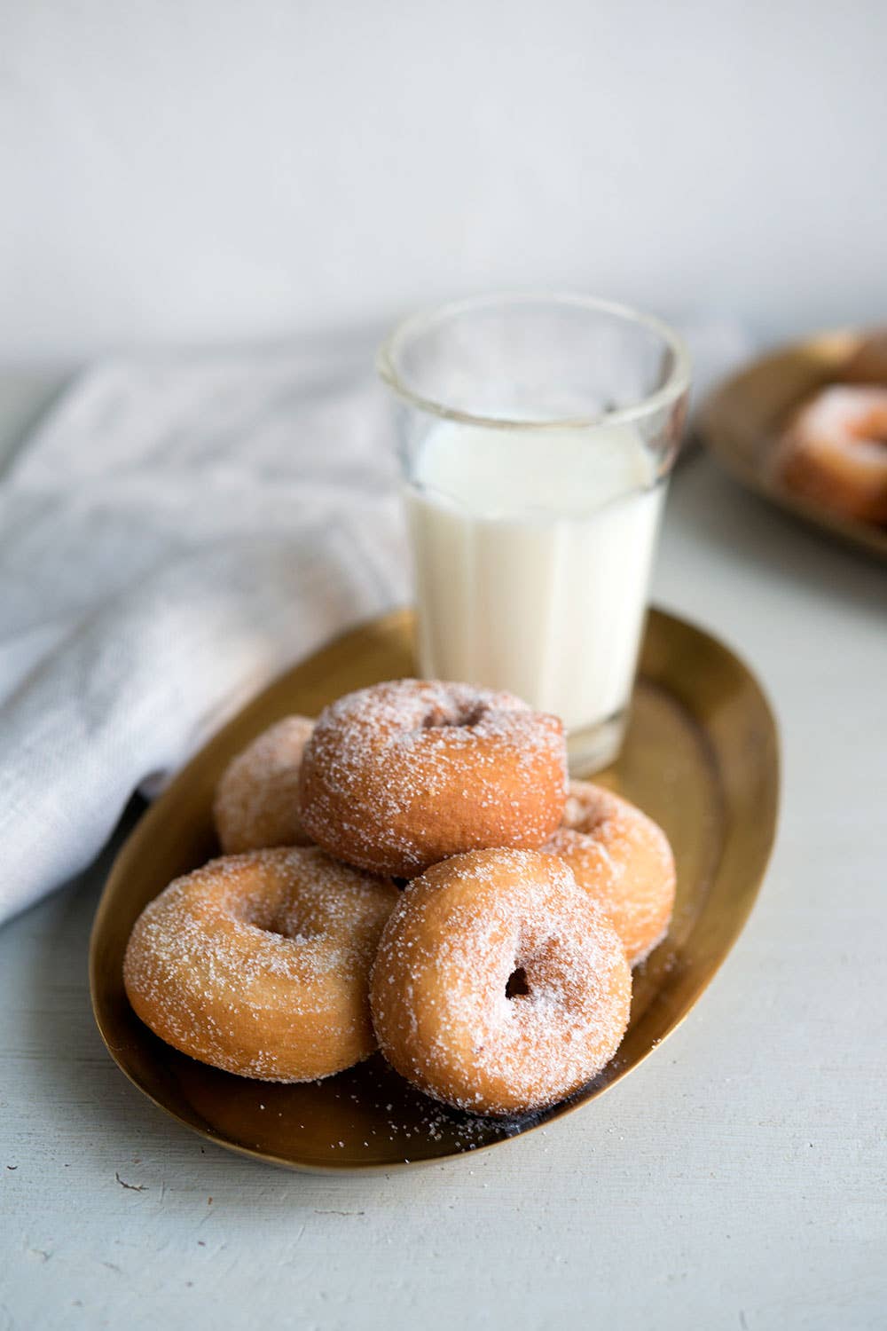 Styled with donuts Medium Brass Oval Tray by Fog Linen at Abacus Row