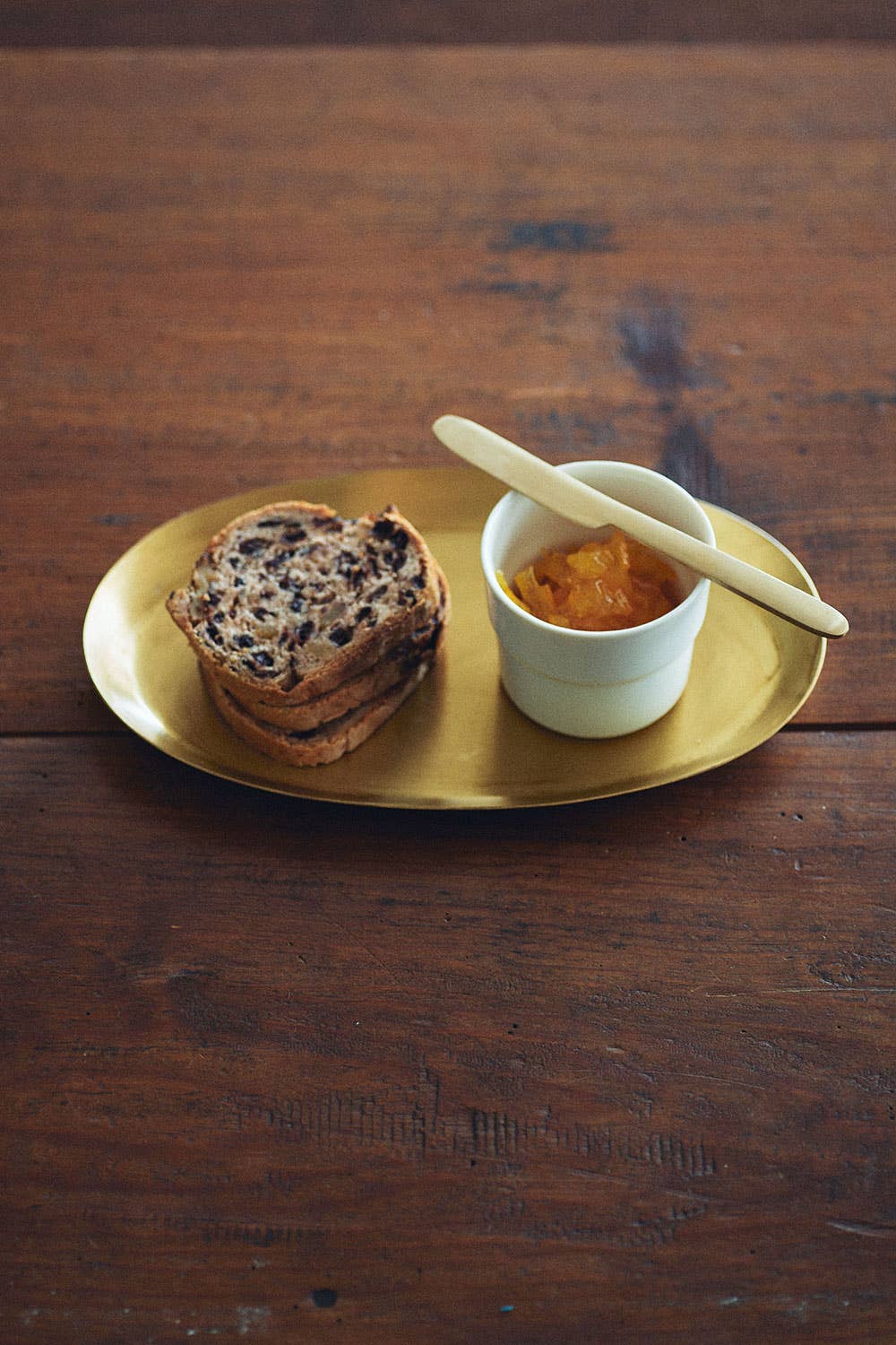 Styled Small Brass Oval Tray by Fog Linen at Abacus Row