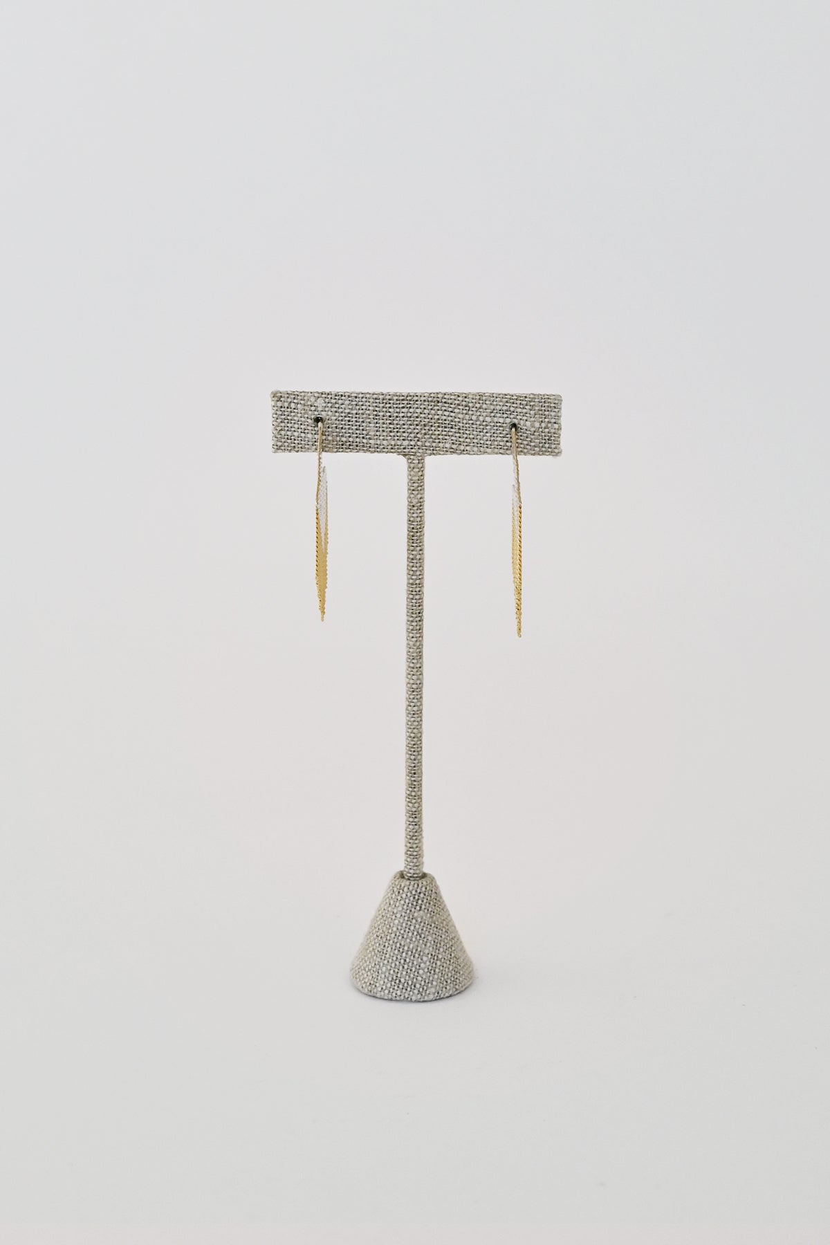 Small Squared Earrings, brass + silver
