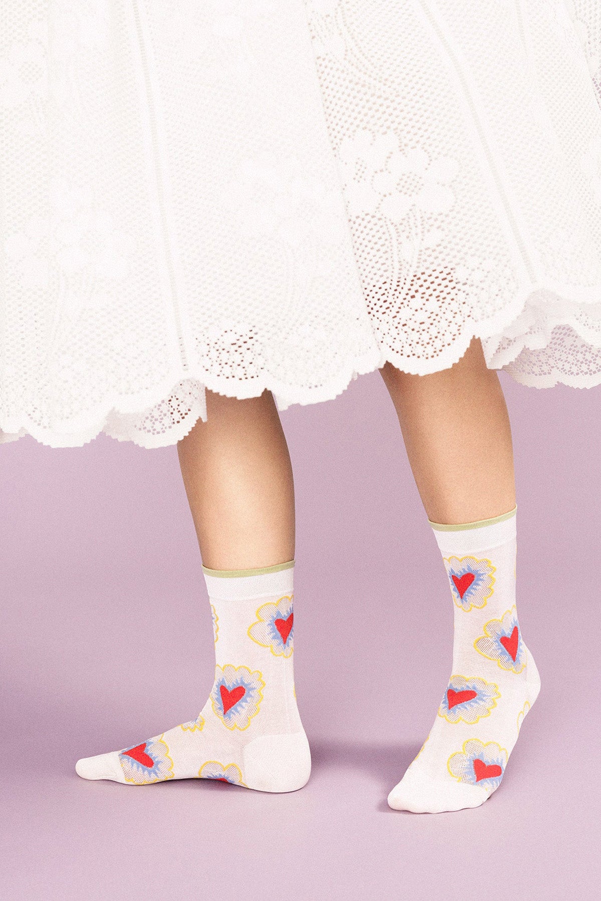 Hansel from Basel Ivory Baz Crew Socks at Abacus Row Jewelry